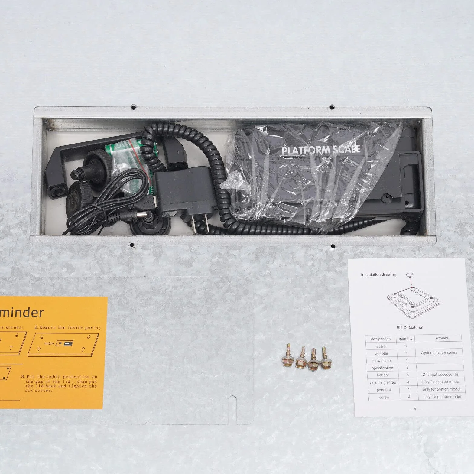 Báscula de suelo, báscula para mascotas, báscula de paquete, báscula veterinaria, plataforma de acero inoxidable, 103 x 53 cm, LCD externa, unidad de pesaje kg/oz/lb