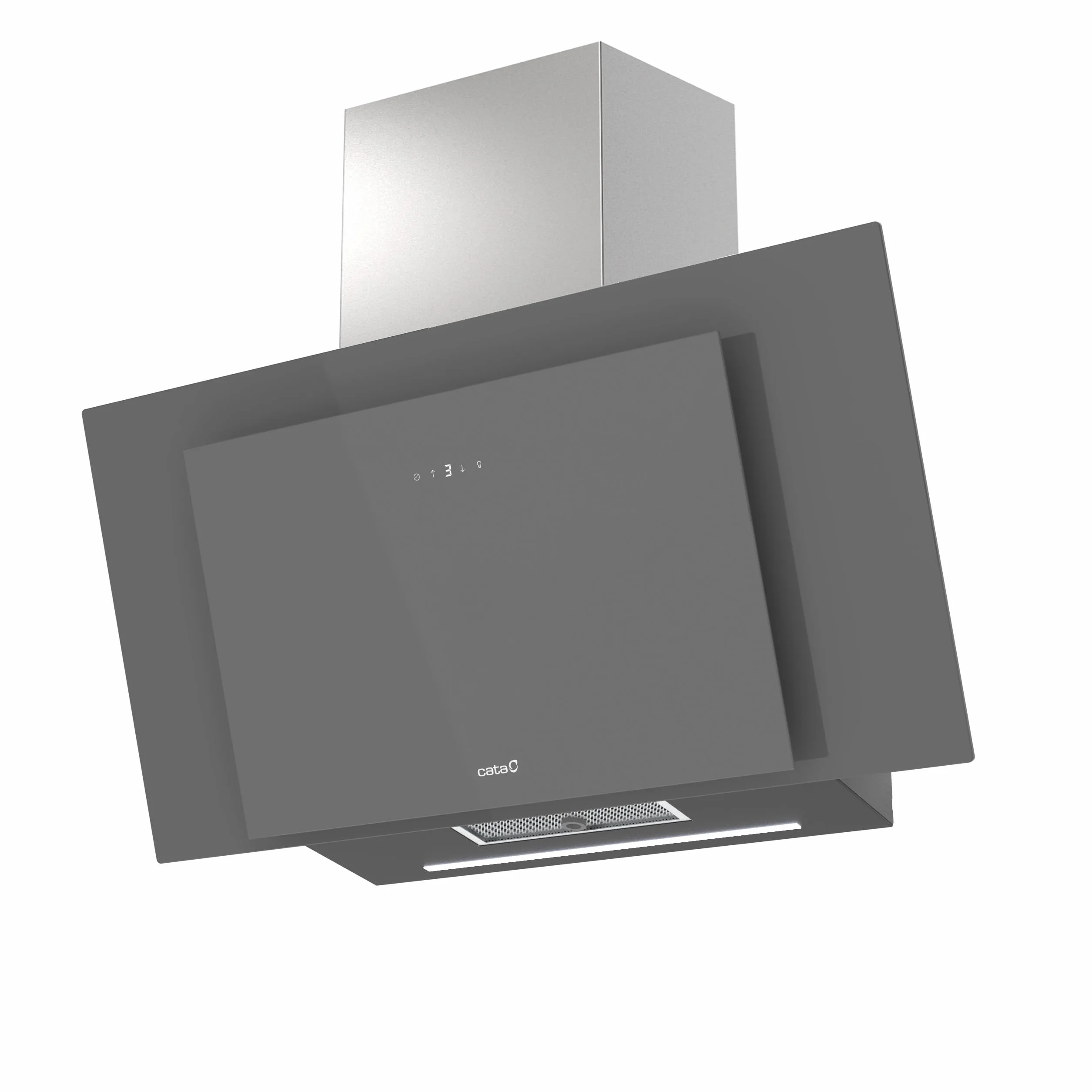 Cata Campana Extractora THALASSA PRO 900GR Control Táctil Display Digital 842m3/h Motor Brushless Silencioso LED Gris