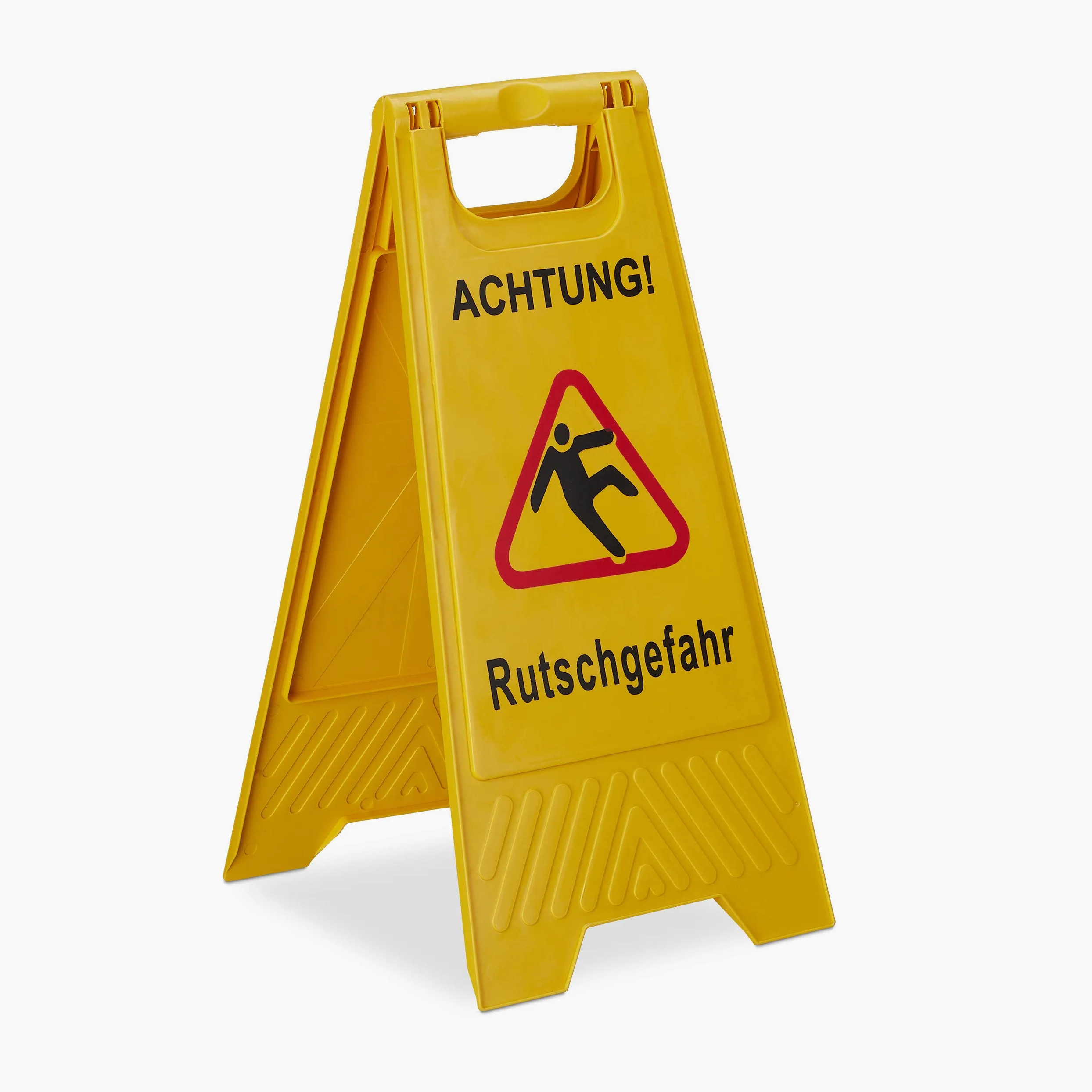 10 x Carteles Suelo Mojado en Alemán, Achtung Rutschgefahr, Señal Pavimento Resbaladizo, 2 Caras, PP, Amarillo