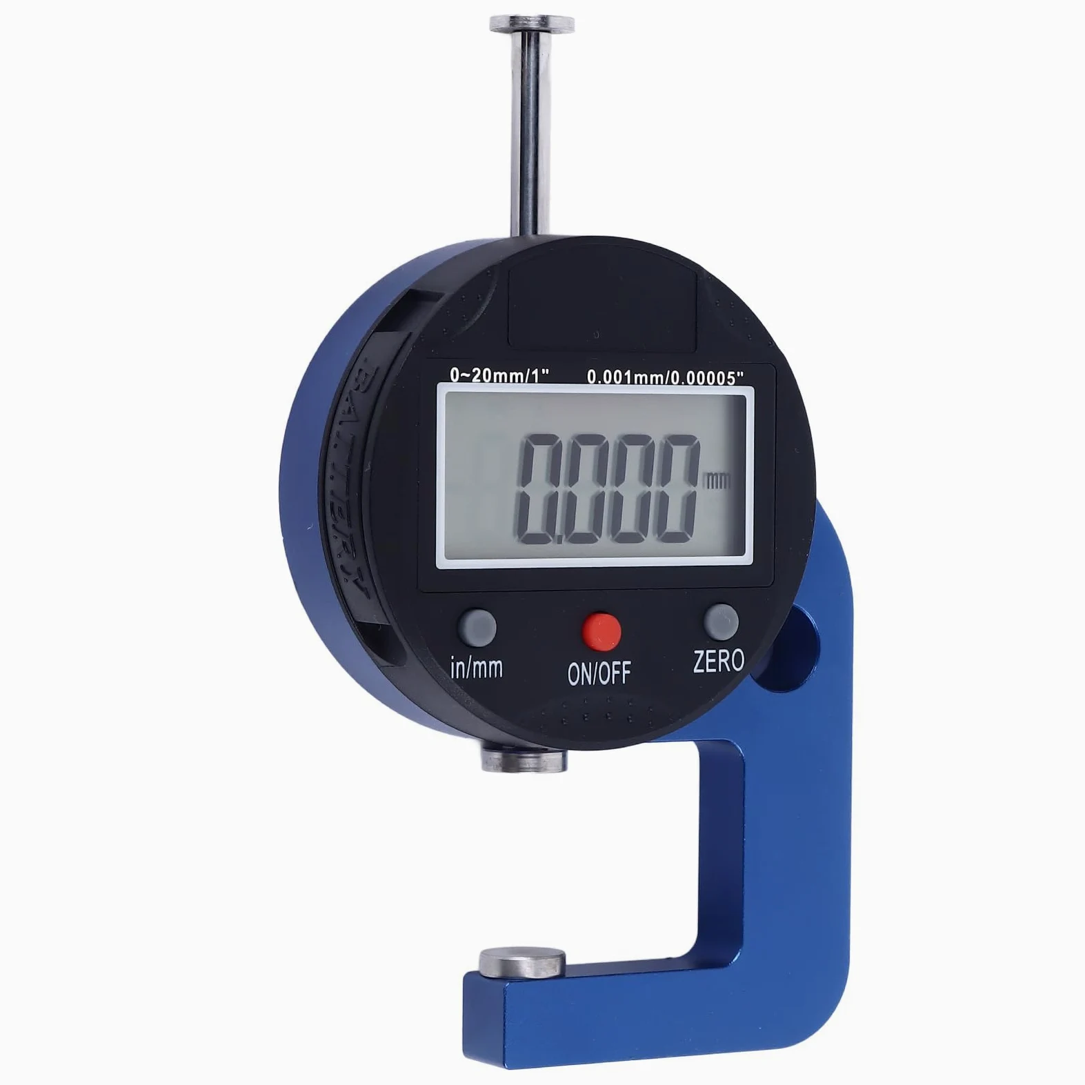 Medidor de espesor digital 0-20 mm Alta precisión Resolución de 0,001 mm Medidor de espesor de aleación de aluminio Herramienta de medición para procesamiento mecánico Uso