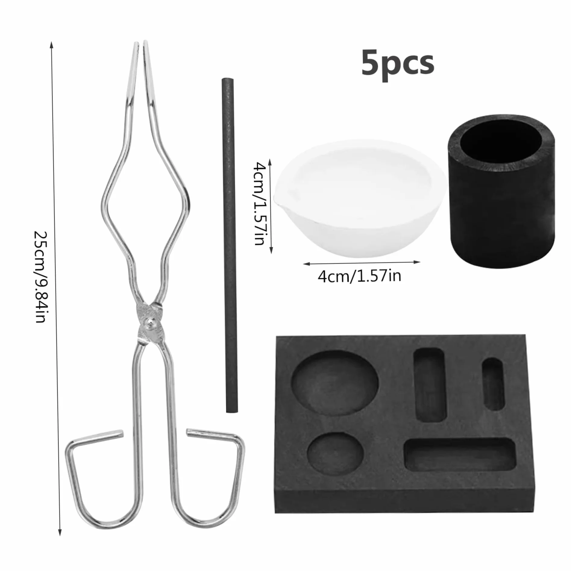 Kit de Crisol de Grafito para Fundir Oro, Plata y Cobre