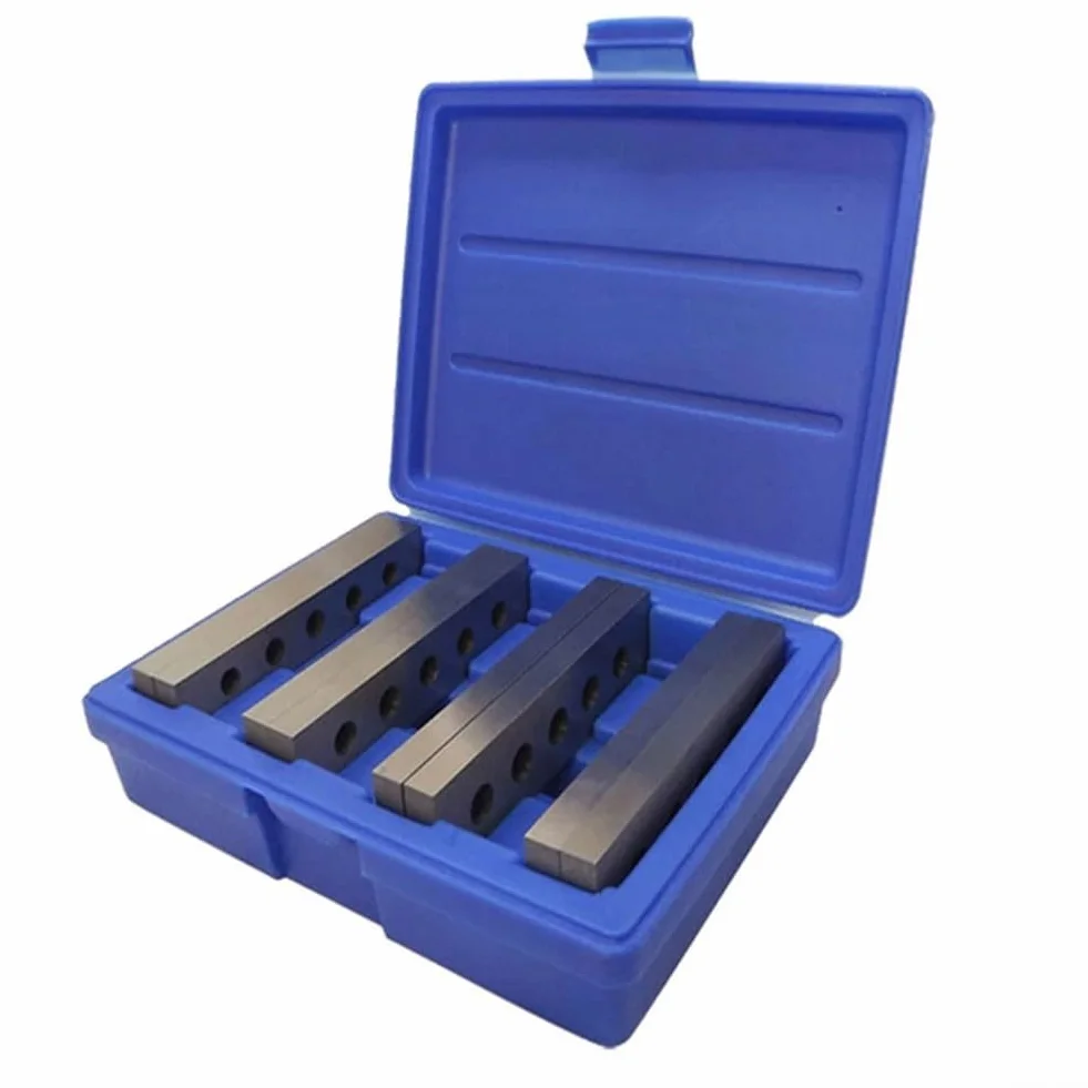 Juego de 4 pares de 4 pares de bloques cuadrados de acero de precisión con agujeros de montaje para diseño de metalurgia