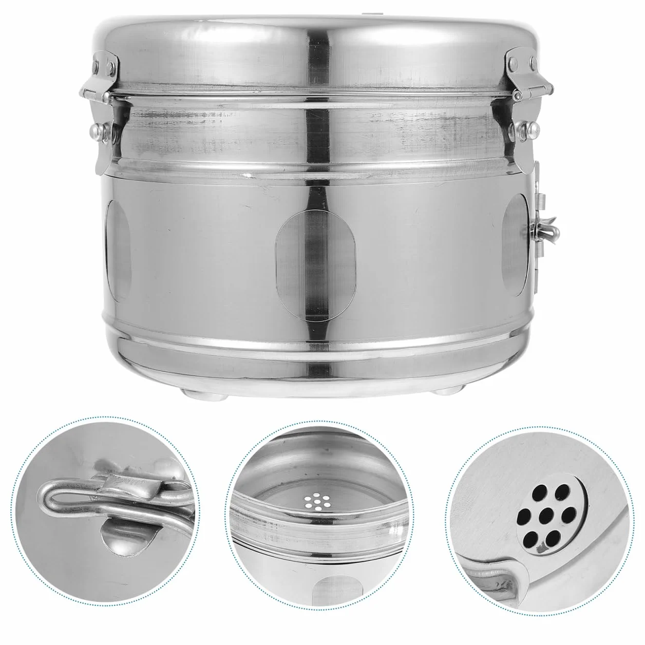 iplusmile Tanque Almacenamiento Acero Inoxidable Tarro Boticario Contenedor Dispensador Hisopo Algodón Organizador 304