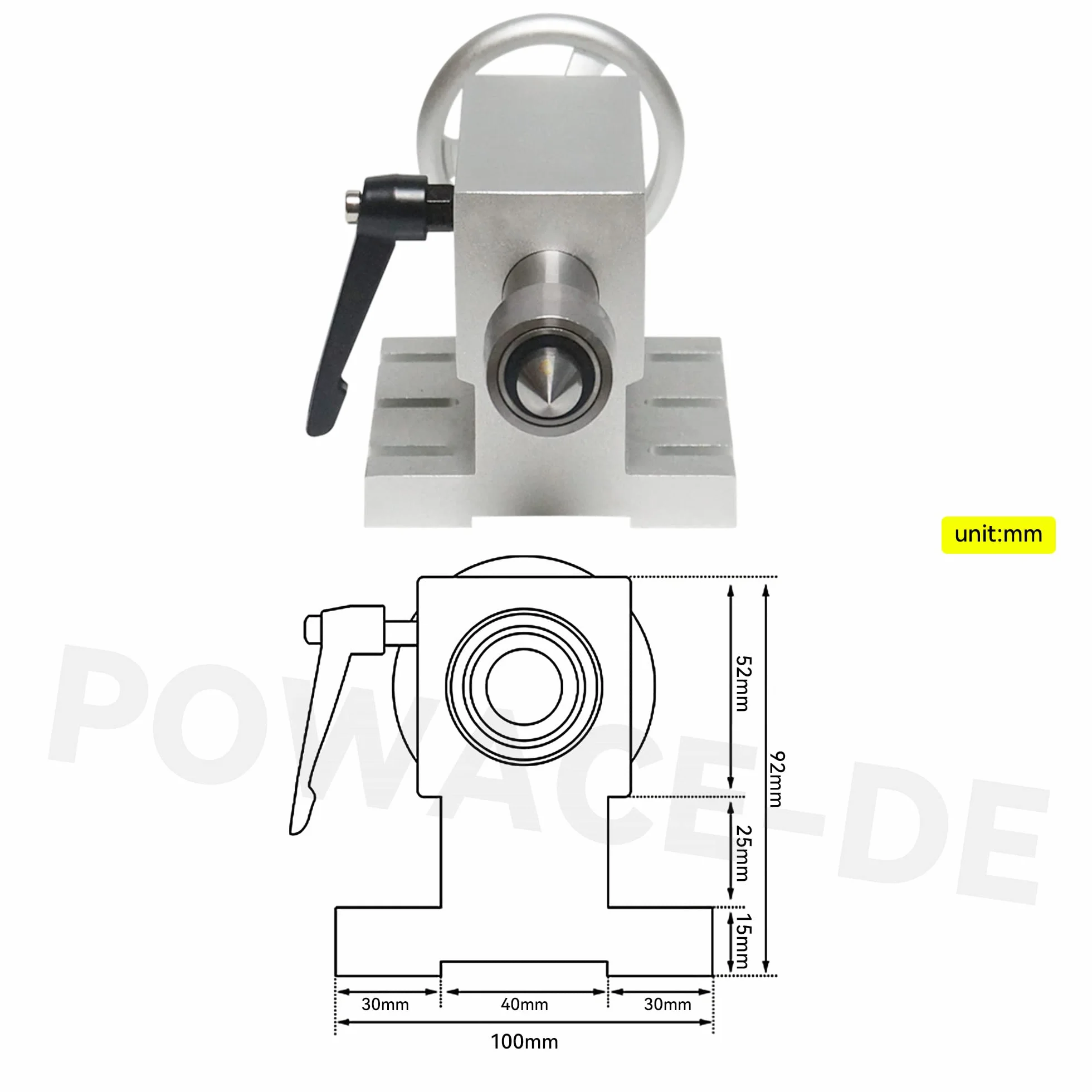 RATTMMOTOR Cono central Morse de 65 mm, 2 piezas de contrapunto móvil MT2, con 4 cabezales intercambiables para ejes giratorios CNC y piezas de torno de metal