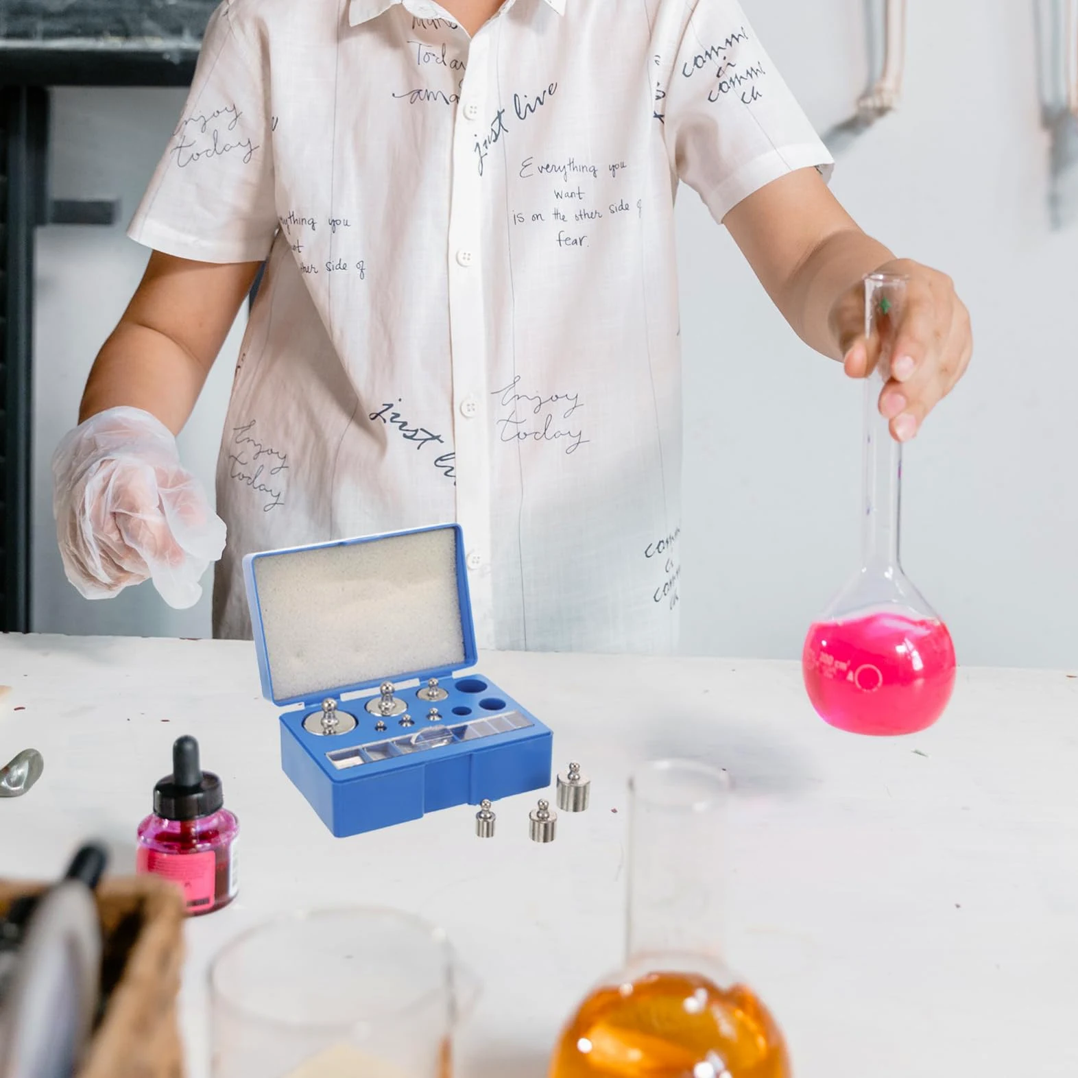 OUNONA Juego De 5 Pesas De Calibración De Precisión Para Básculas Digitales De 10 A 100 G Para Uso En Laboratorio.