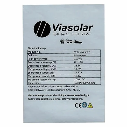 Panel solar monocristalino 200W 12V placa cuadrada con cable de 5 metros células PERC de alta eficiencia