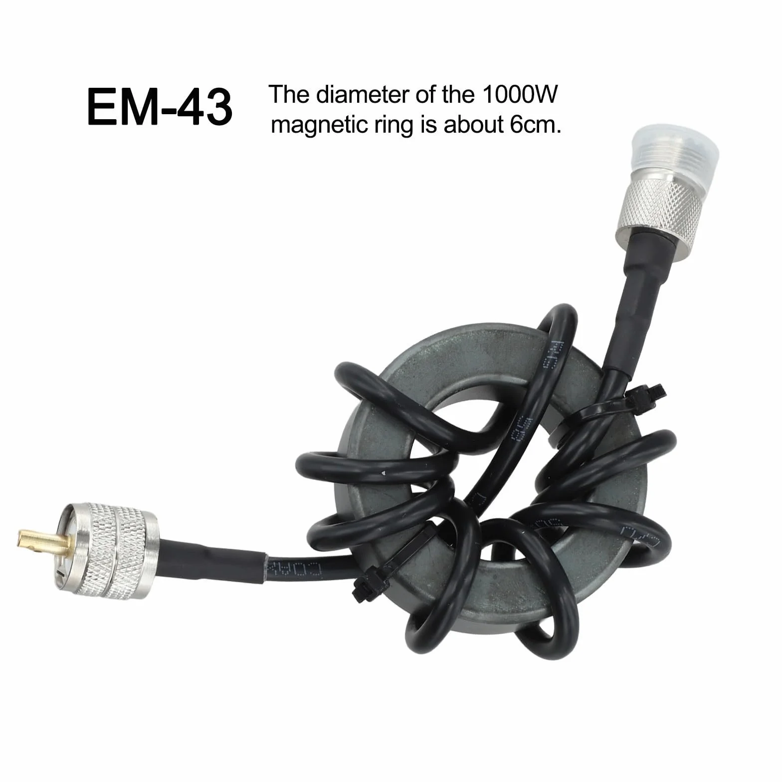Balun núcleo de ferrita supresor HF 1.8-30MHz modo común para coaxial (EM-43)