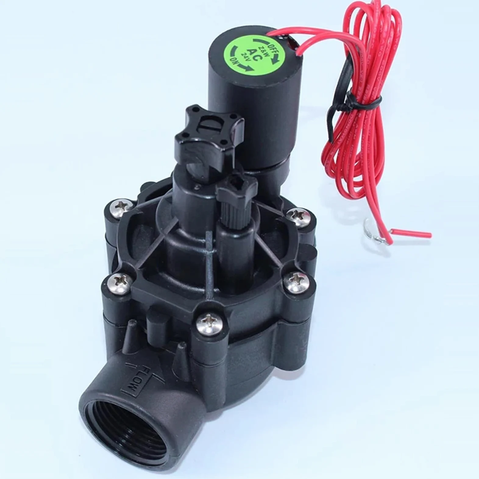 Válvula solenoide de riego de 3/4" y 1" con regulación de caudal, 220 V CA, 24 V CC, 24 V CA CC, con Enclavamiento for riego agrícola | 24VAC-CLOSED,0.75 Inch