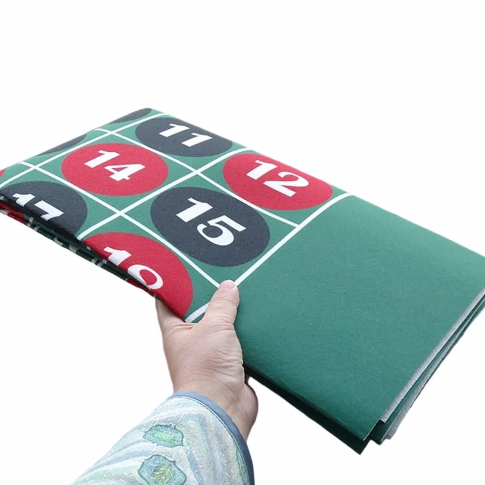 Tapete de Ruleta Portátil 180x90 cm para Juegos de Mesa y Dados