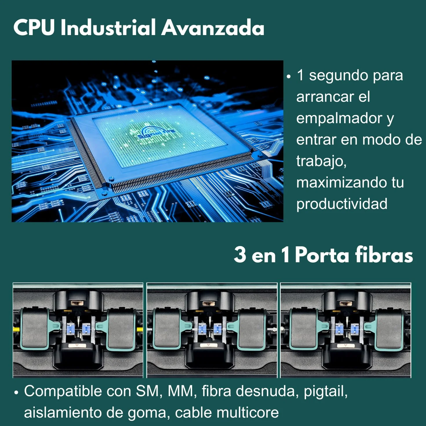 Nuevo Modelo AI-6A+ Fusionadora de Fibra Óptica con OPM y VFL Integrados, Kit Empalmadora de Fibra Optica Automática con Alineación de Núcleo de 6 Motores, 8s Fusión 18s Calentamiento