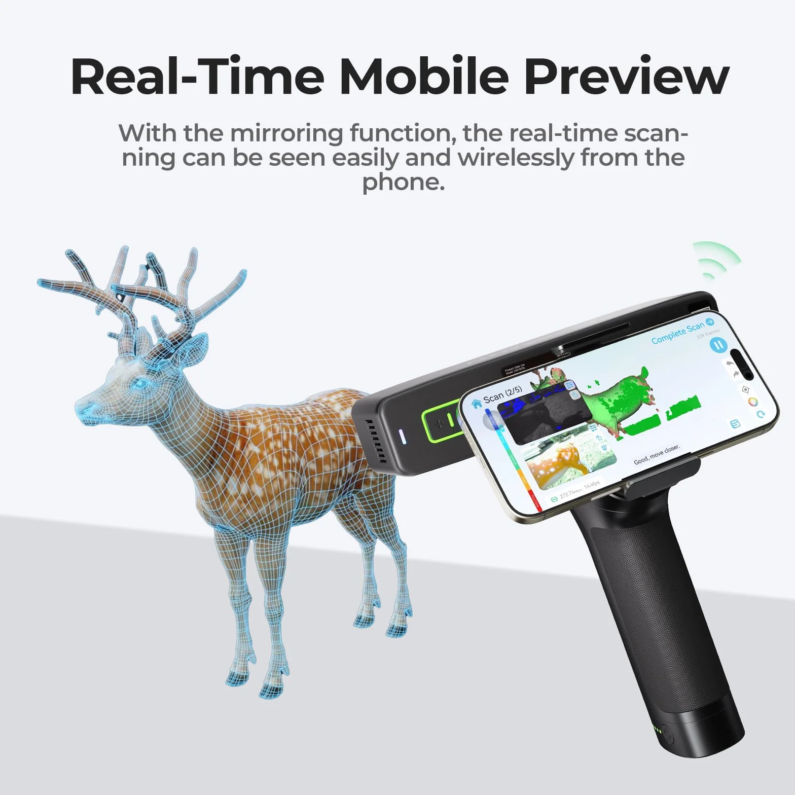 Creality Otter Lite - Escáner 3D inalámbrico WIFI6 con precisión de 0,05 mm, diseño innovador de cuatro ojos, apto para todos los tamaños, 30 FPS, One-Shot3D, tecnología de luz estructural DOE3D