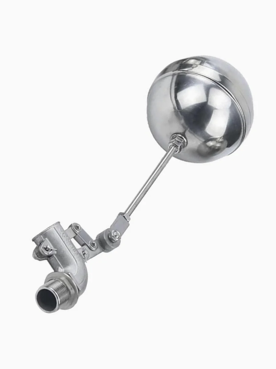 Válvula de bola flotante de codo de 90 grados de acero inoxidable 304 - Válvula de entrada ajustable for control de nivel de agua en tanques(1/2inch)