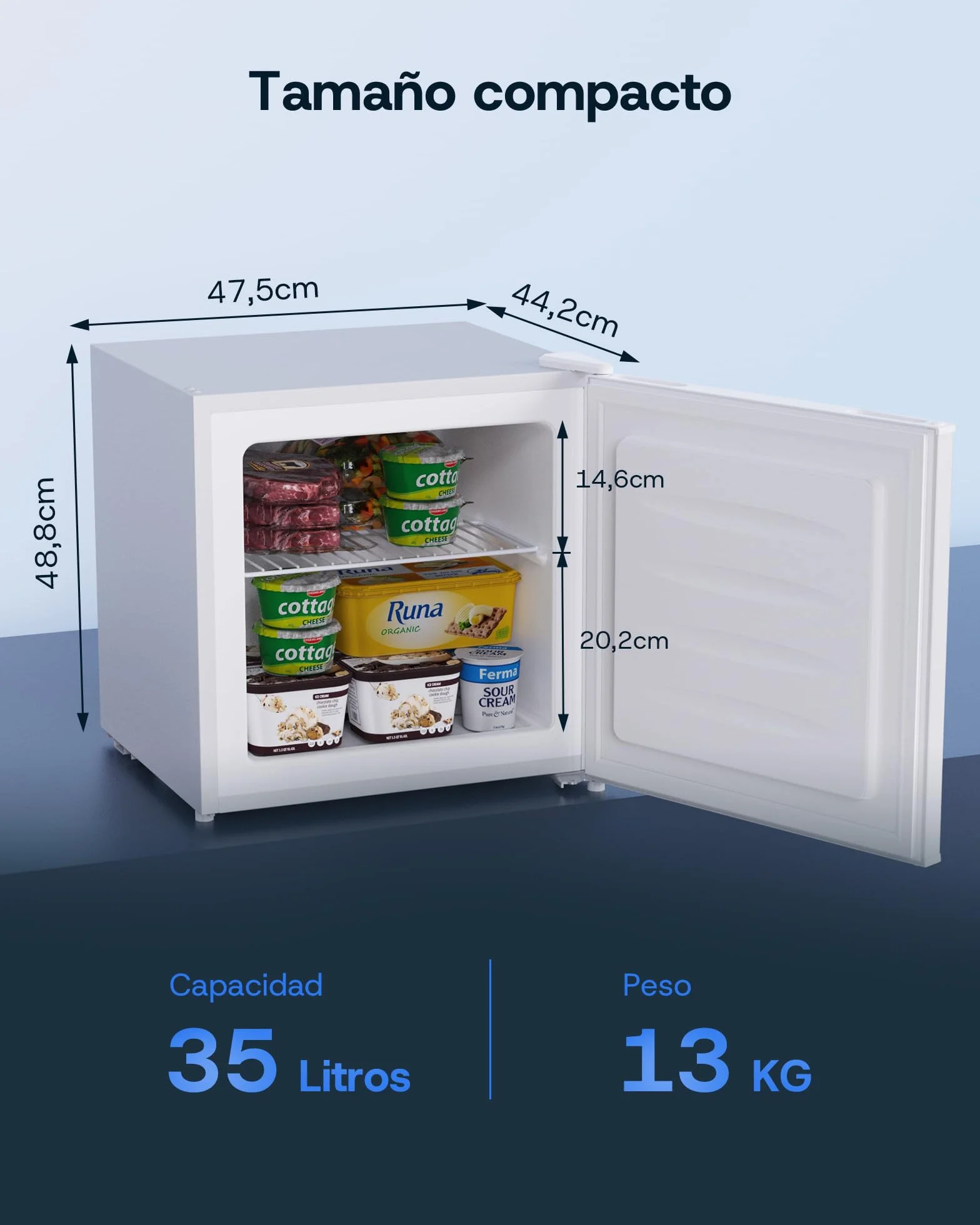 Upstreman Congelador Vertical 35L 4 Estrellas -24℃ UF35 Blanco