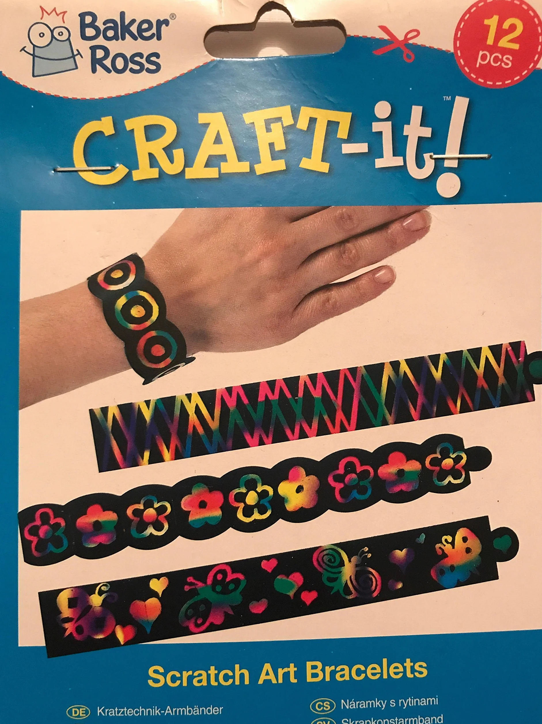 Baker Ross Kit Pulseras Cartulina Rascable 12 Manualidades Niños