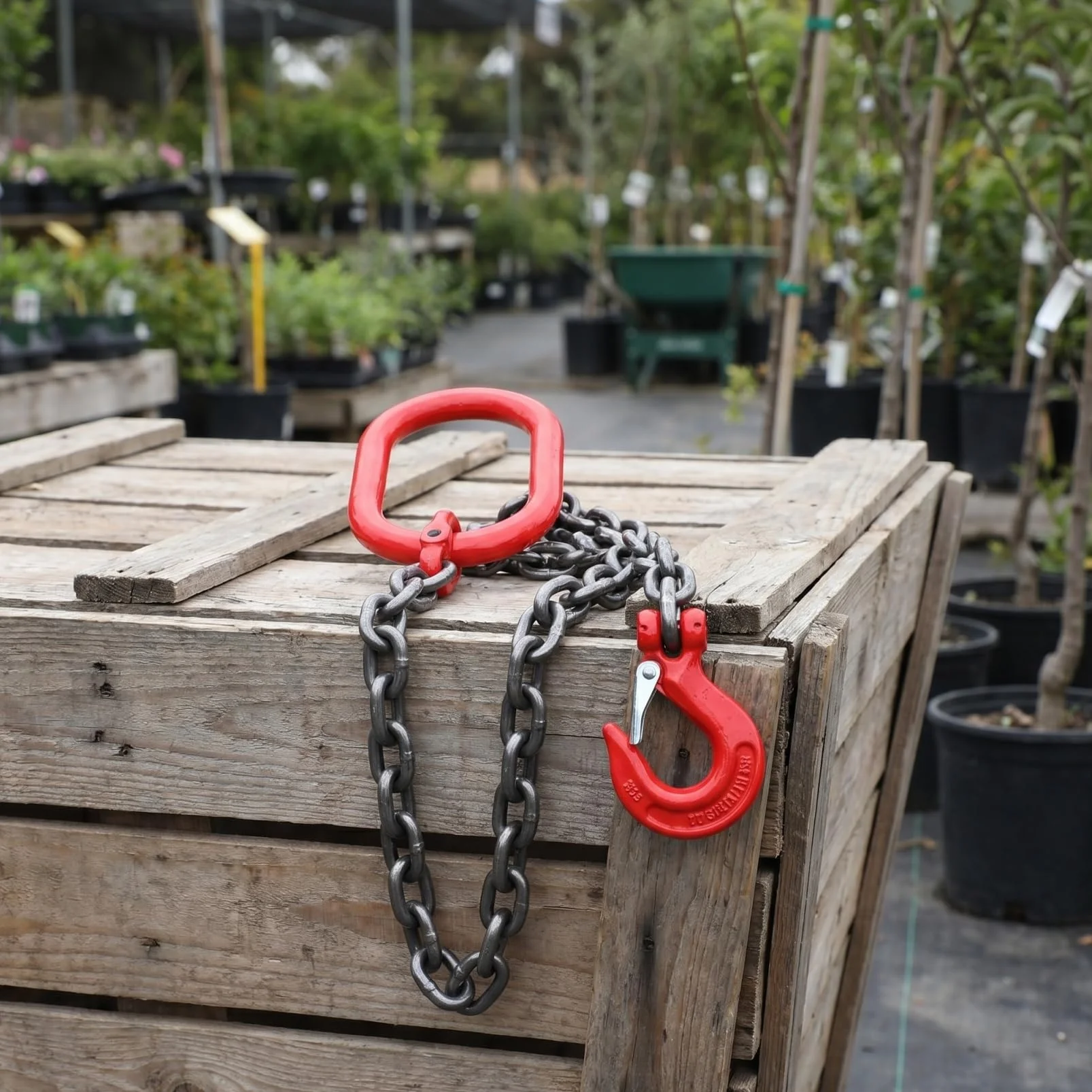 Cabilock Hebeschlinge 1-Strang-Hebekette Kettenschlinge mit Haken Manganstahl Arbeits-Rigging-Hebel