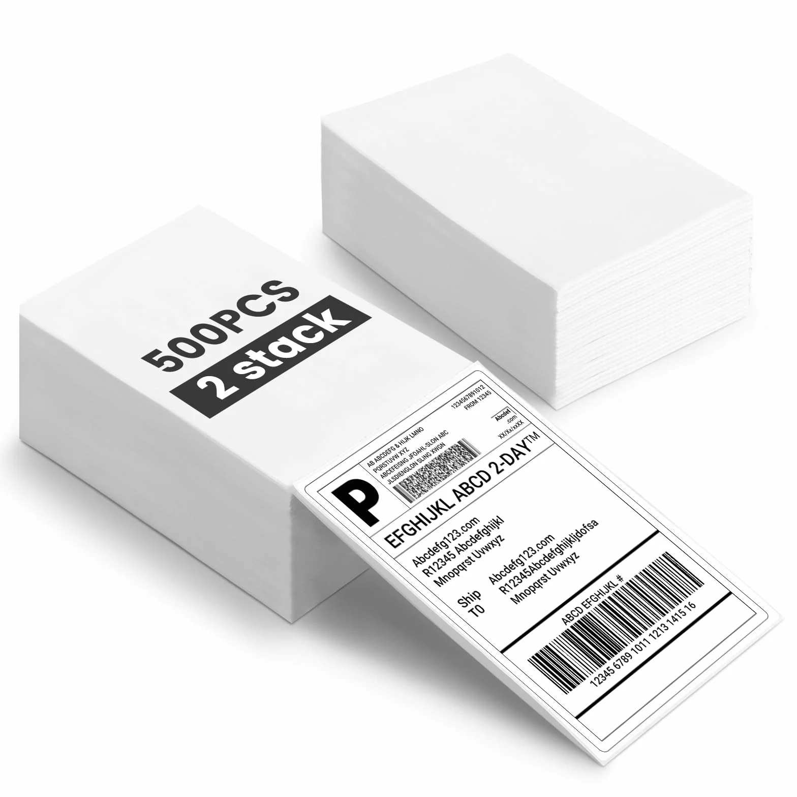 Etiquetas Térmicas 4" x 6" 100×150 mm, 500 Hojas (2×250), Sin BPA para Impresora Térmica