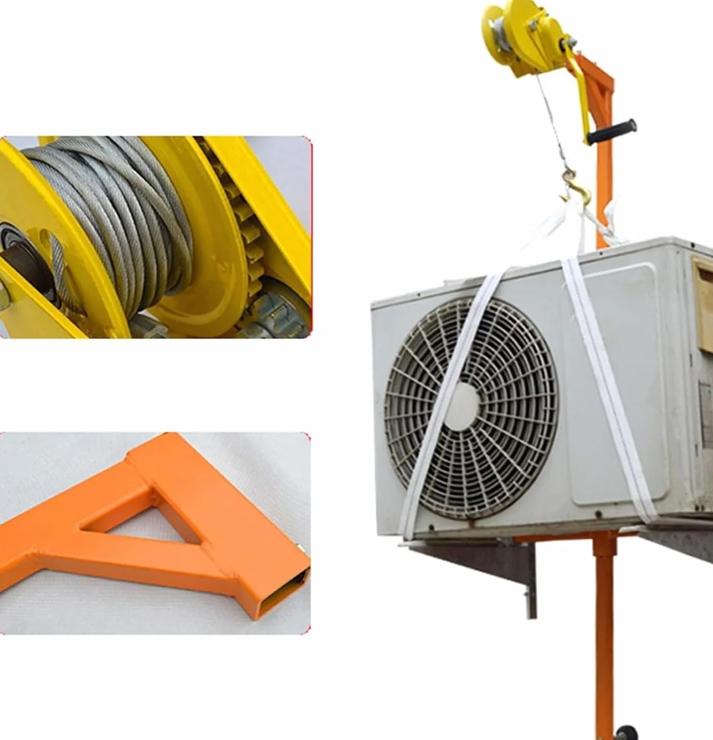 Instalación De Máquina Externa De Aire Acondicionado Suspensión De Instalación De Grúa Pequeña Soporte De Elevación con Manivela Herramienta De Elevación Aire Acondicionado con Manivela,20M