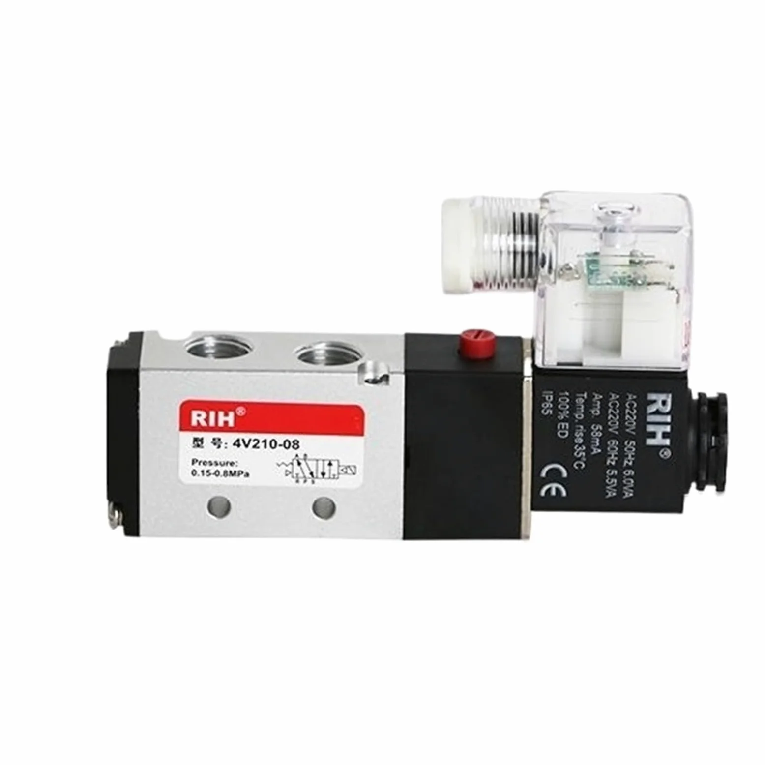 Electroválvula neumática de cinco vías y dos posiciones 24/220 V 4V210-08(4V310-08 * 24V)