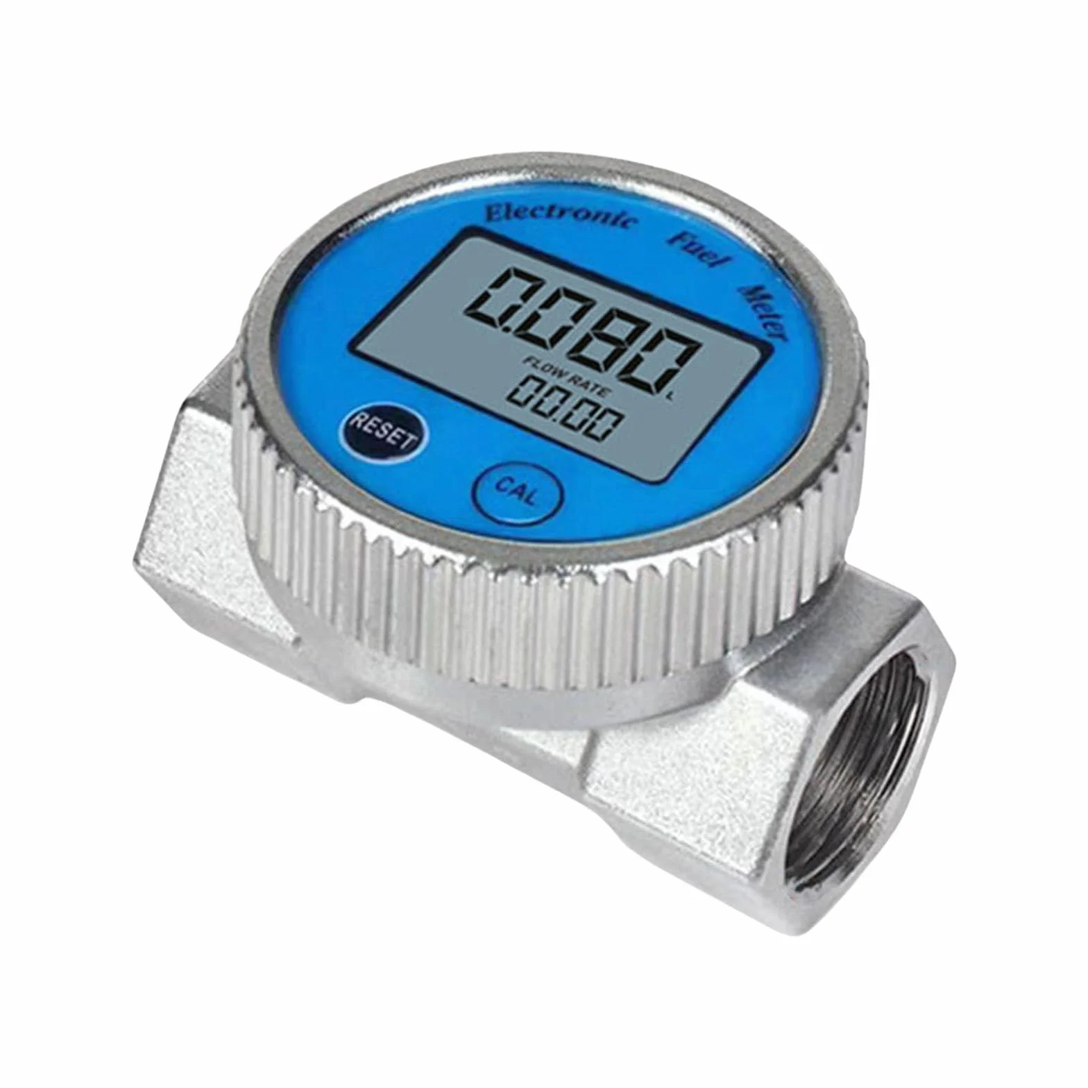 Medidor de flujo digital de acero inoxidable DN20 DN25 para agua aceite precisión 1% QTS PTS L GAL