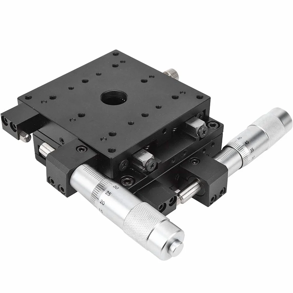 Rodillo de Ajuste Fino Manual XY Etapas L 80x80x40 Mm - SEMY80-AS Etapas XY L para Control Preciso y de Movimiento