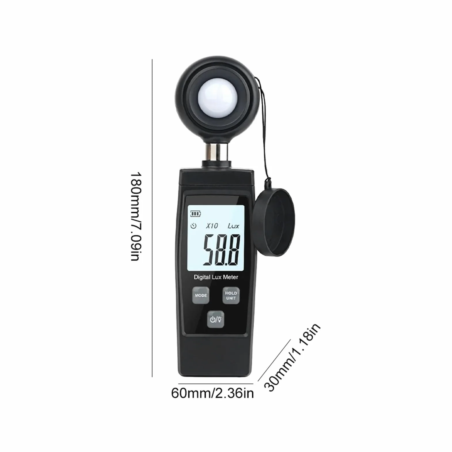 colorímetro de mano, Iluminómetro Digital De Mano, Fotómetro Con Pantalla LCD, Luxómetro 0-200000 Lux, Medidor Luz Alta Precisión, Medida Lux/FC