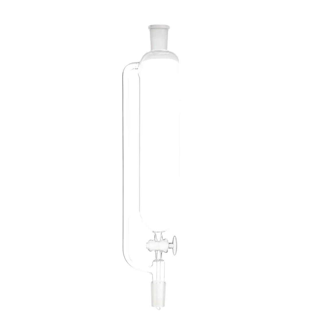 Cristalería de Laboratorio Embudo de presión adicional de vidrio 24/40 con llave de paso de vidrio(500ML)