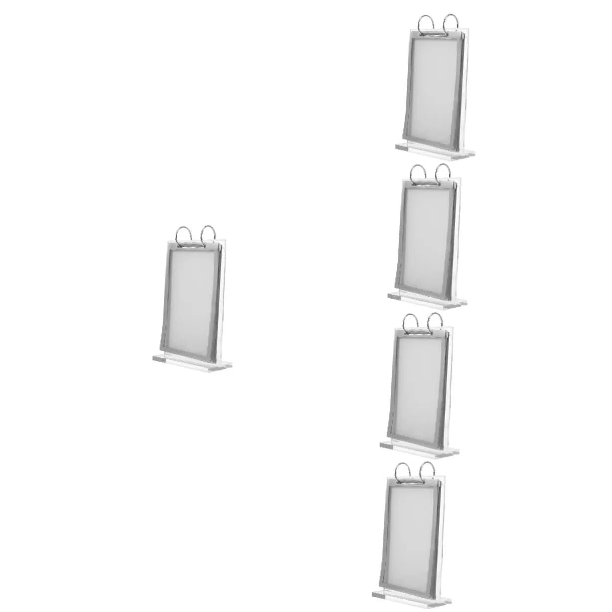 SHINEOFI 5piezas Soporte De Exhibición De Menú Transparente Soporte De Carteles De Escritorio Para Restaurantes y Cafés Vertical Con Base Estable