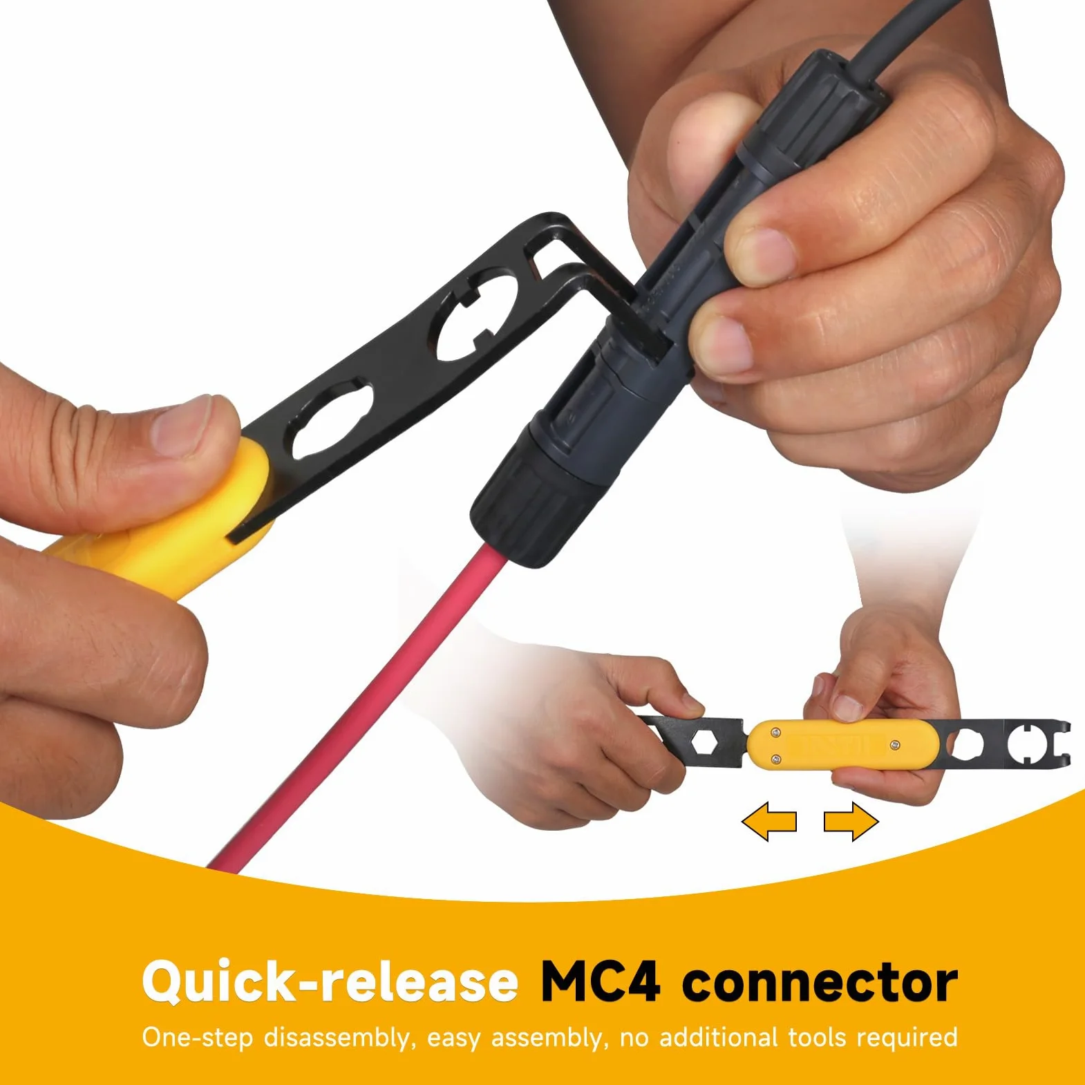 Herramienta de desconexión universal MC4, herramienta MC4 de metal con llave 6 en 1, herramienta de conector solar eficiente para montaje y desmontaje de conectores fotovoltaicos