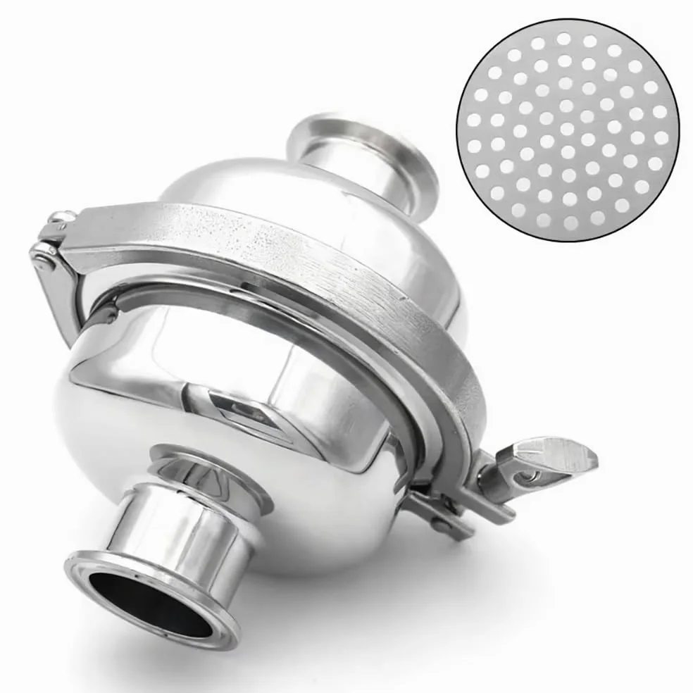 Válvula De Filtro Esférica, Diámetro Exterior De Tubería De 38/76 Mm, 1,5", 2" Y 3", Abrazadera Triple, Válvula Sanitaria En Línea De Acero Inoxidable 304, Descarga For Cerveza Casera(38mm K50.5mm,500