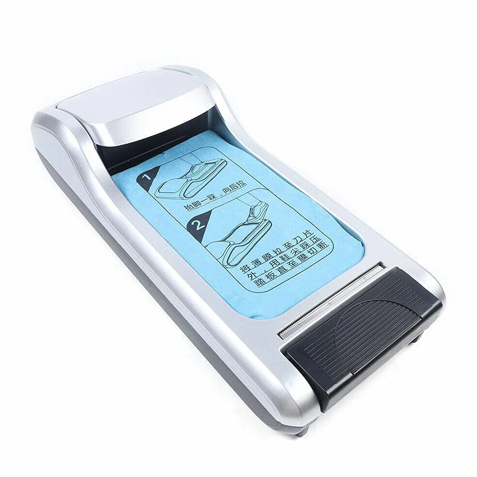 Dispensador automático de cubiertas de zapatos, máquina de envolver zapatos portátil con 3 rollos de película para el hogar, oficina, supermercado y fábrica, protege suelos y zapatos de la suciedad y
