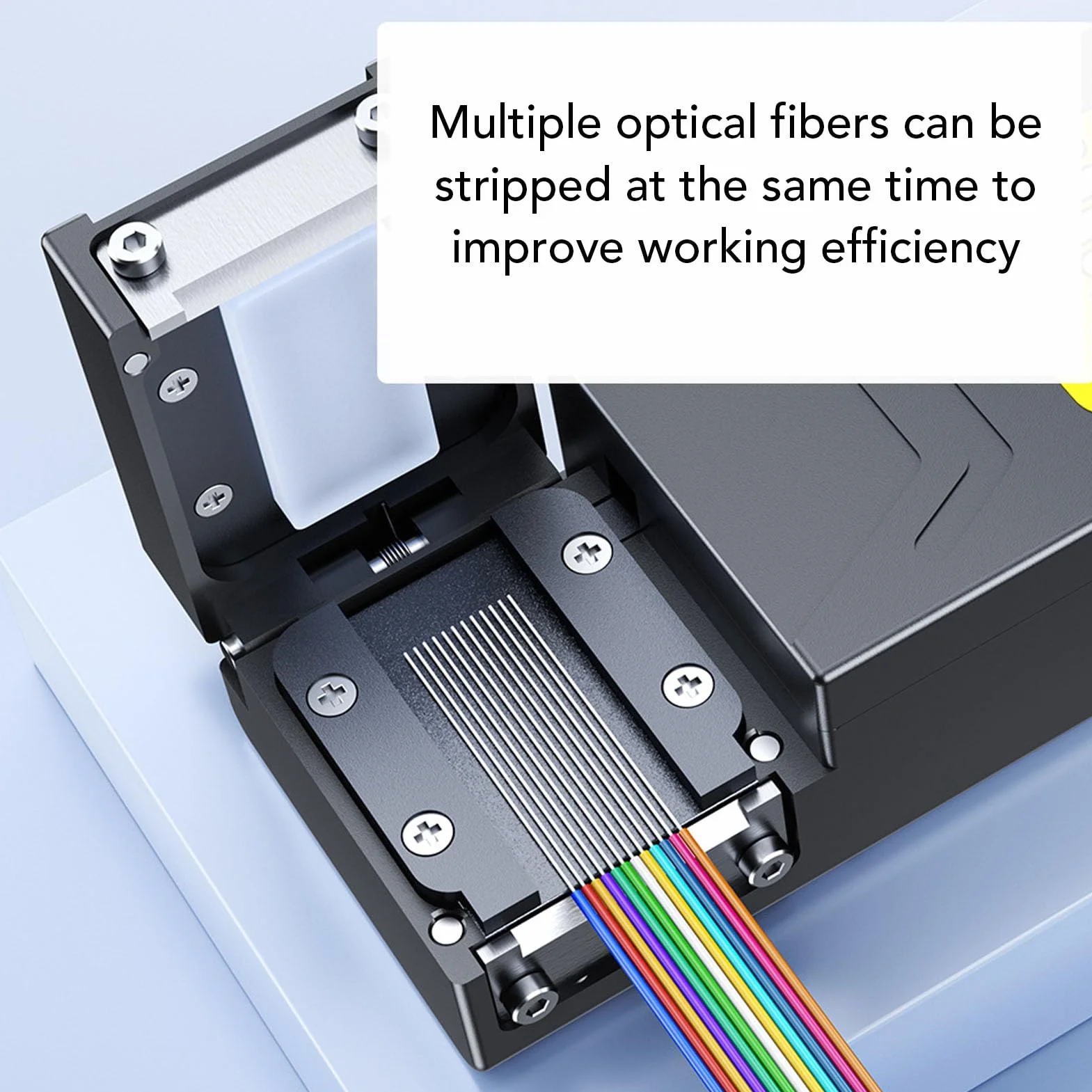 Asixxsix Pelador térmico de Fibra óptica portátil para Fibra Simple o en Cinta, Herramienta de pelado con Calentamiento automático Recargable para Haces de Fibras ópticas no visibles (EU