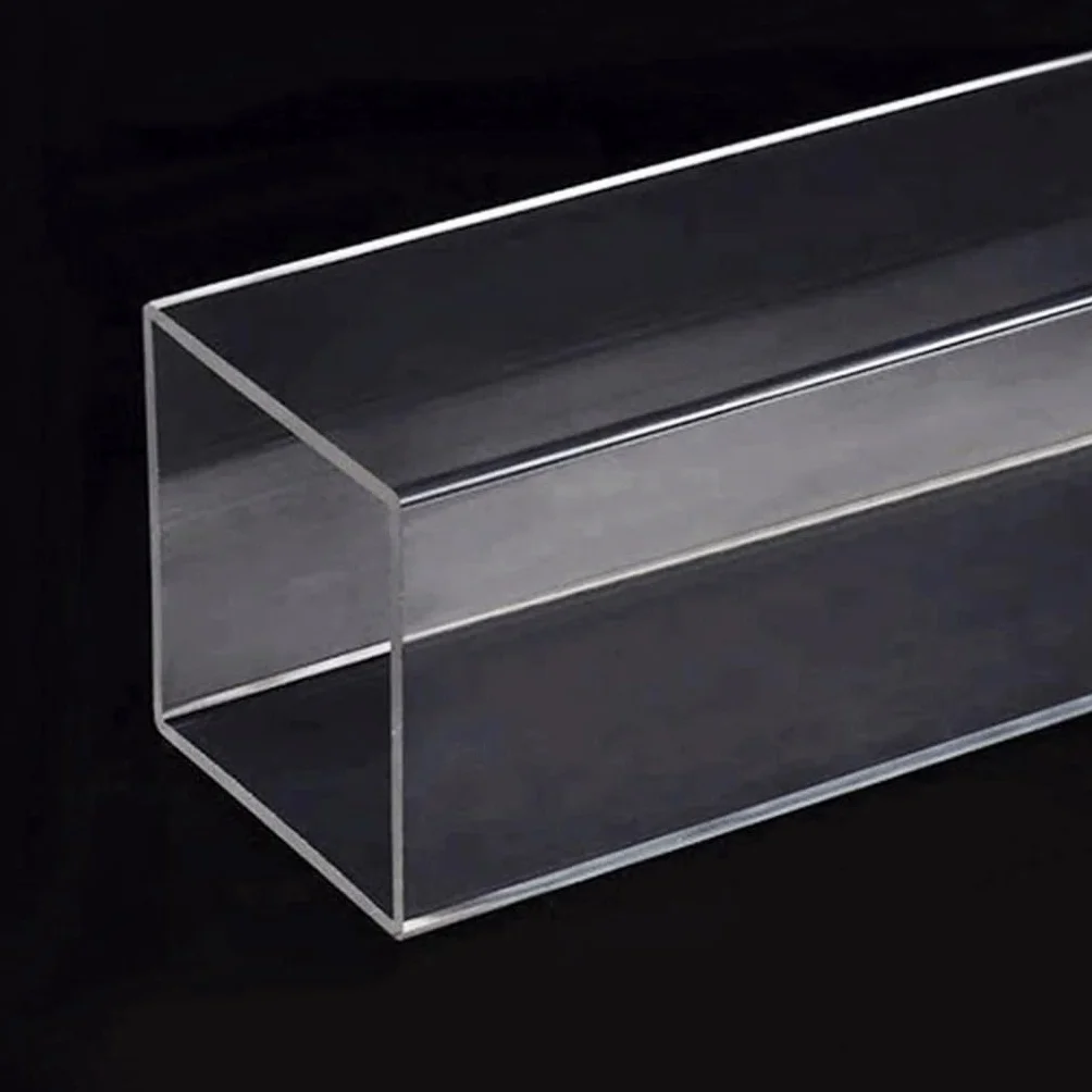 Tubo Cuadrado Acrílico 380 mm Longitud 10-100 mm Lateral PMMA 50x50x3mm