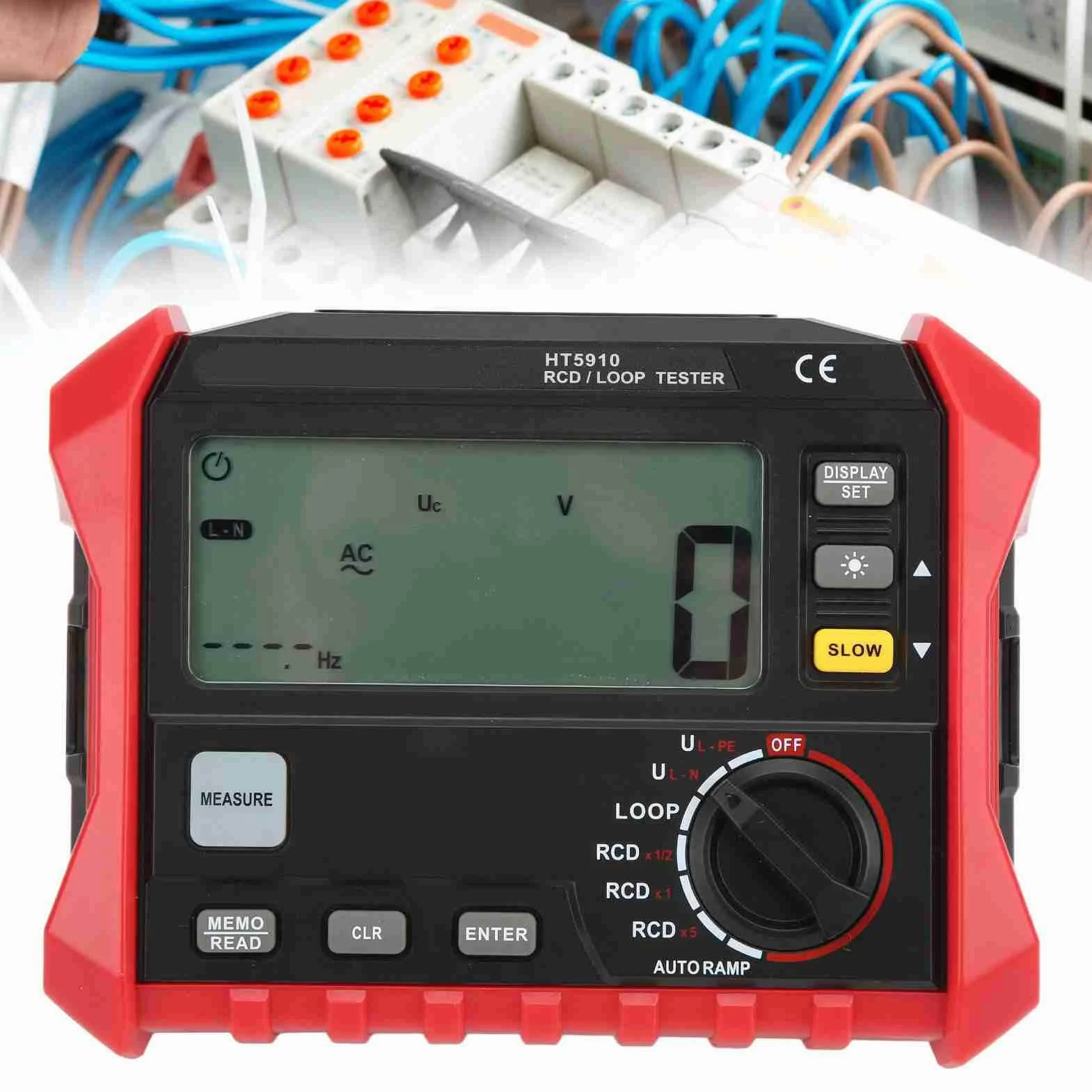 Probador de Resistencia de Interruptor de Fugas, Rango Automático Completo Probador de Resistencia de Aislamiento Digital Multifuncional HT5910 Construcción Compacta para Detección de