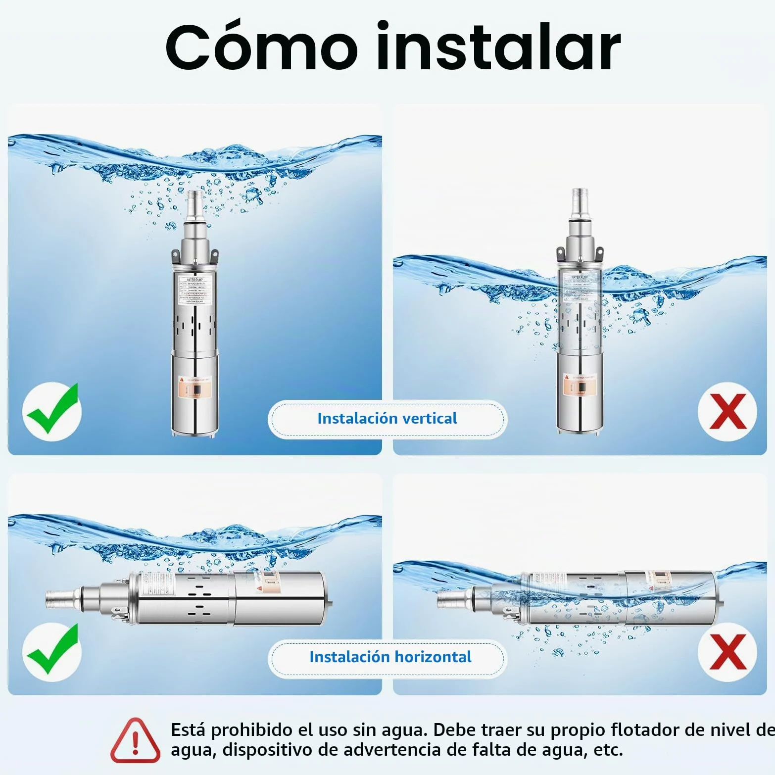Bomba Para Pozos Profundos, 12 V, 180 W, De Acero Inoxidable, Sumergible, Salida De 25 Mm Hasta 20 M, 1,2 M³/H, Ideal Para Riego O Suministro De Agua