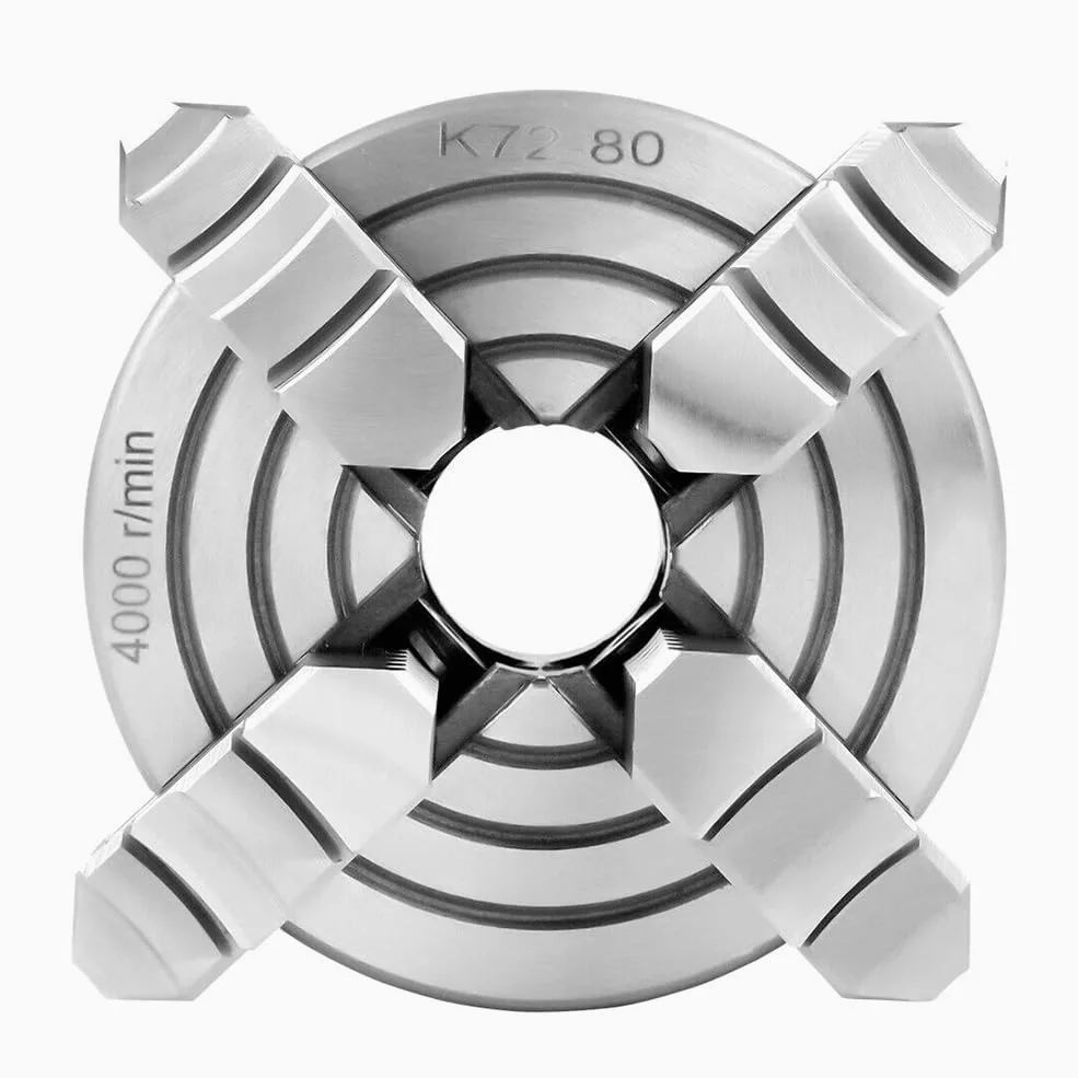 SIKUAI 80 mm 3" n.º K72-80 Mandril de torno reversible de 4 mordazas independiente Accesorios para máquinas de torneado Acero plateado Para máquinas de rectificado/taladrado/fresado