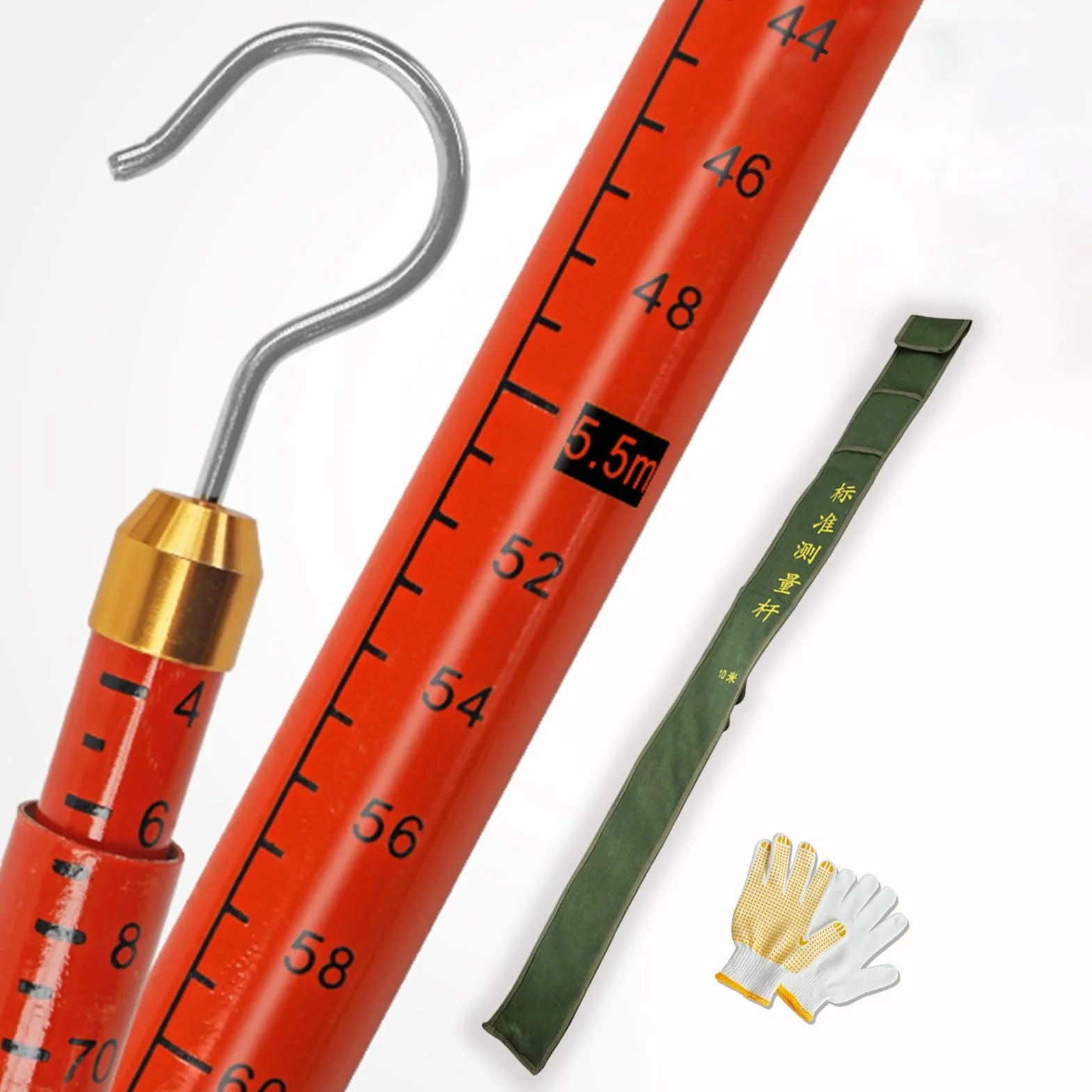 varilla y metro extensibles, Varilla De Medición Altura Telescópica Aislada Con Bolsa Y Guantes Rojo 6-18m(18m(59.1 ft))