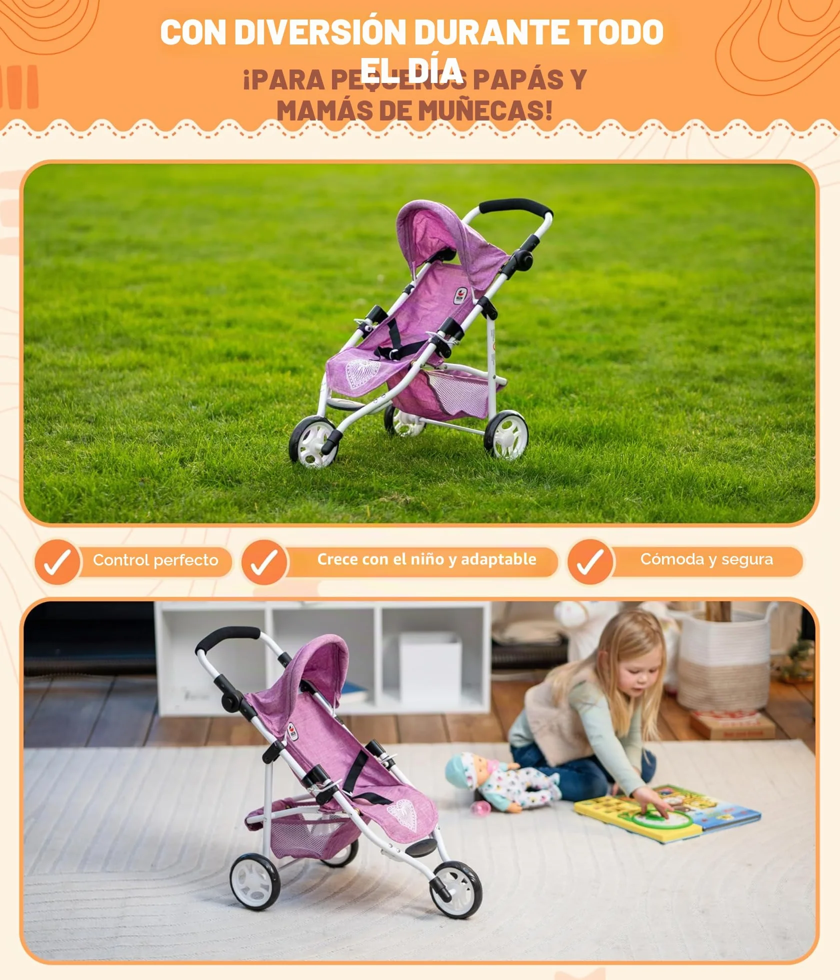 Bayer Chic 2000 Cochecito de muñecas Lola joggy rosa