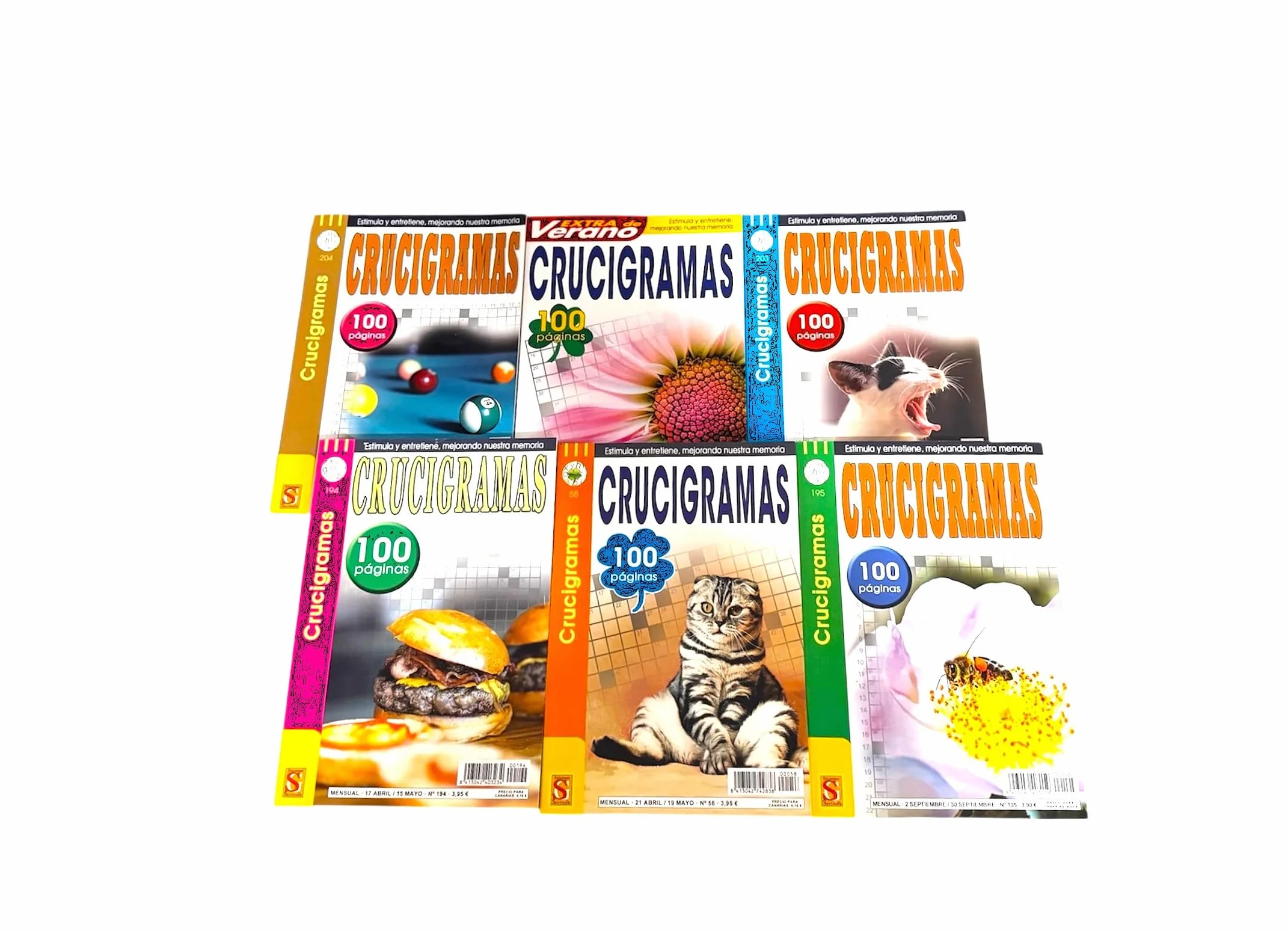 Pack 4 Libros Crucigramas Adultos Mayores 354 Pasatiempos Español Surtidos