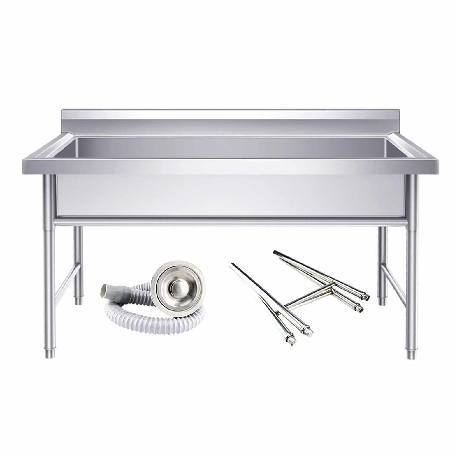 Fregadero Industrial Fregadero Exterior Fregadero Camper Cocina Comercial Fregadero, Cocina Independiente, de Acero Inoxidable 304, for Taller Granja Catering(120 * 60 * 60cm/47 * 32 * 24in)