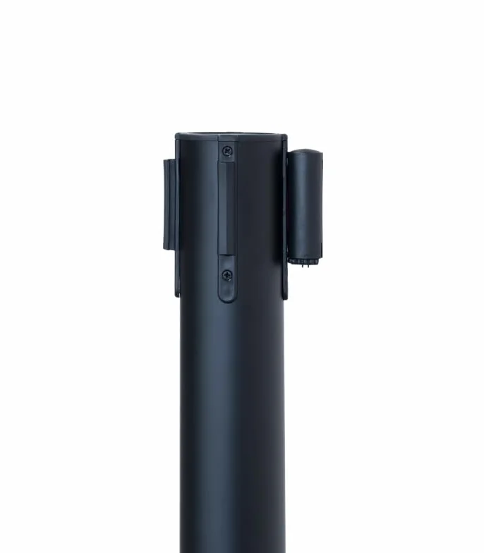 Pack 2 Postes Separadores con Cinta Extensible Catenarias 32cm x 2m Negro