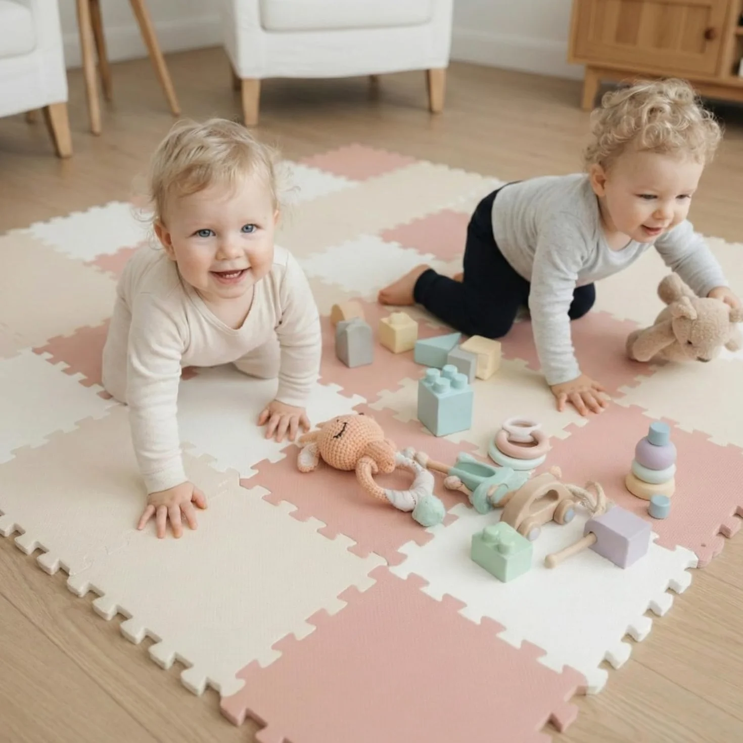 LittleTom 27 Piezas Alfombra Bebé 30x30 cm Colchoneta Espuma EVA Acolchada Puzzle Antideslizante