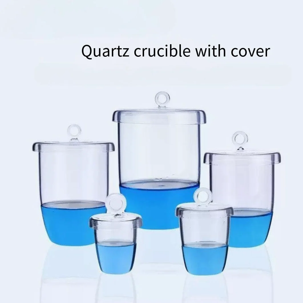Crisol de vidrio de cuarzo (de 20 ml a 2000 ml) for instrumentos de prueba de laboratorio y aplicaciones de alta temperatura(With Cover 50ml)