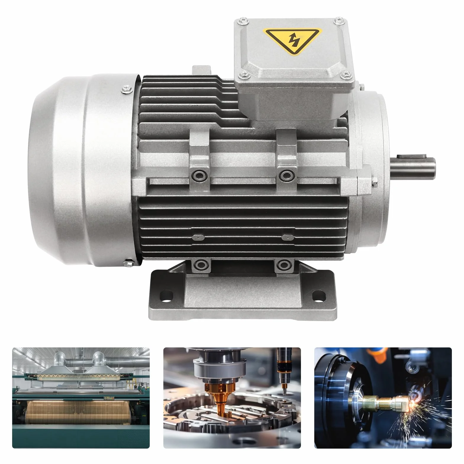 Motor trifásico de 1,5 kW, 380 V 50 Hz, 1405 rpm, grado de protección IP55, carcasa de aluminio, MS90L-4, para ventiladores, bombas, máquinas herramientas