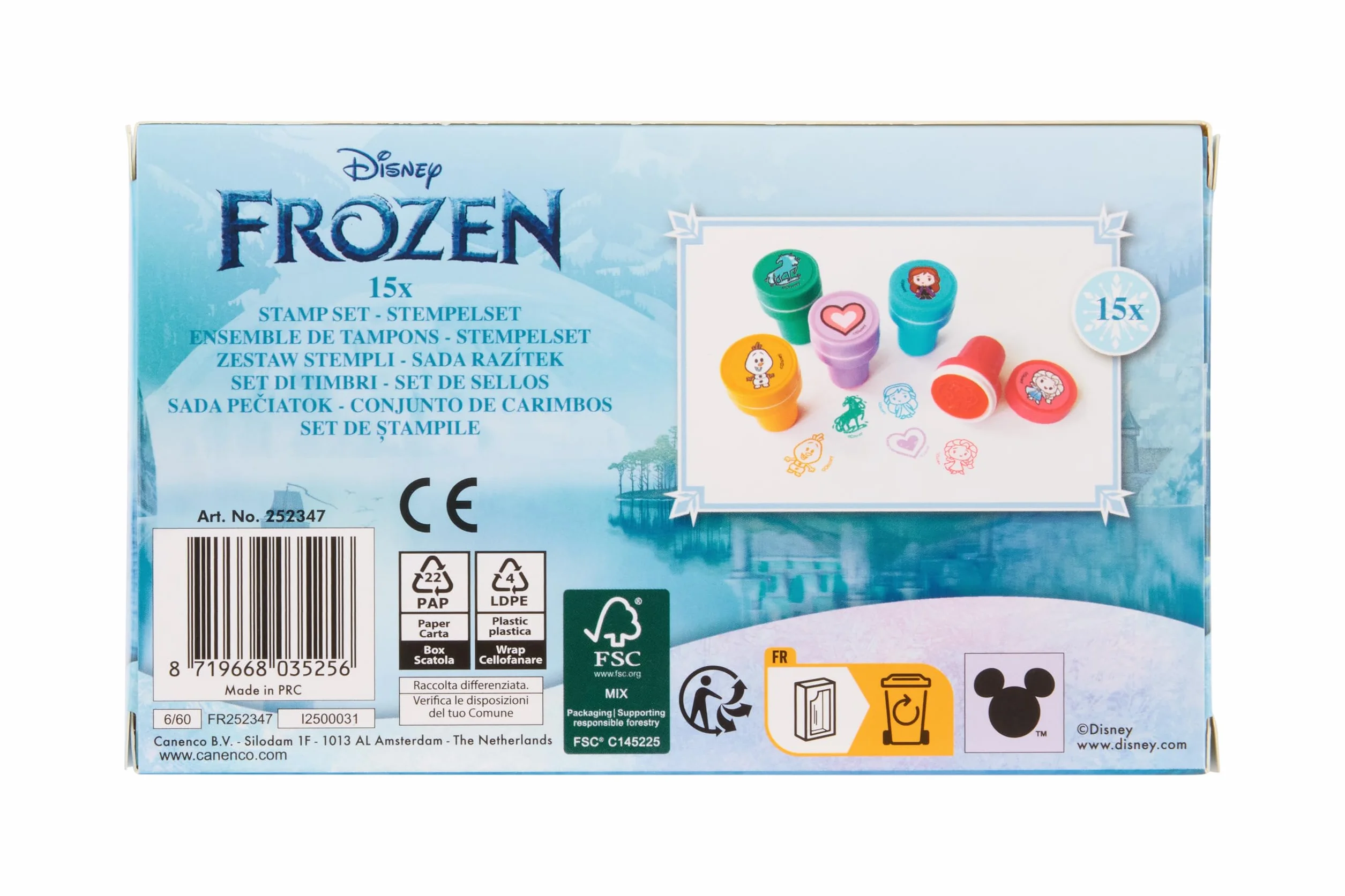 Disney Frozen zestaw pieczątek Elsa i Anna 15 sztuk dla dzieci od 3 lat