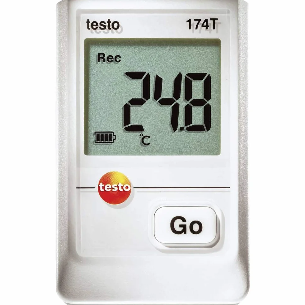Testo 0572 1560 Mini Data Logger de Temperatura, 1 Canal, Incluye Soporte de Pared y Calibración, Blanco