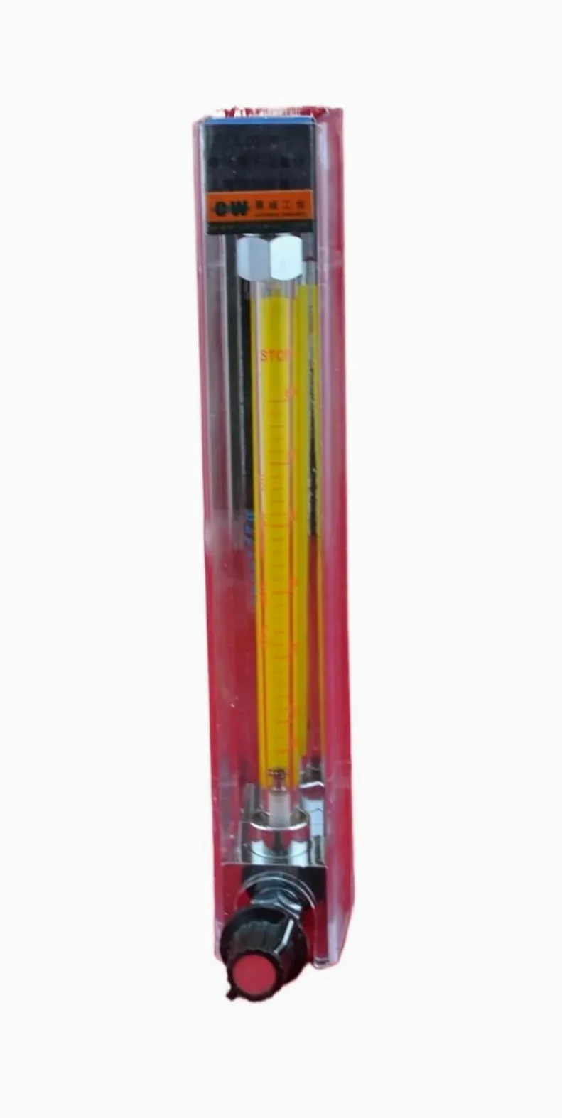 LZB -4F, rotámetro de vidrio, rotámetro totalmente de acero inoxidable con válvula de control for líquido y gas. Conector, puede ajustar el flujo.(2.5-25LPH for liquid)