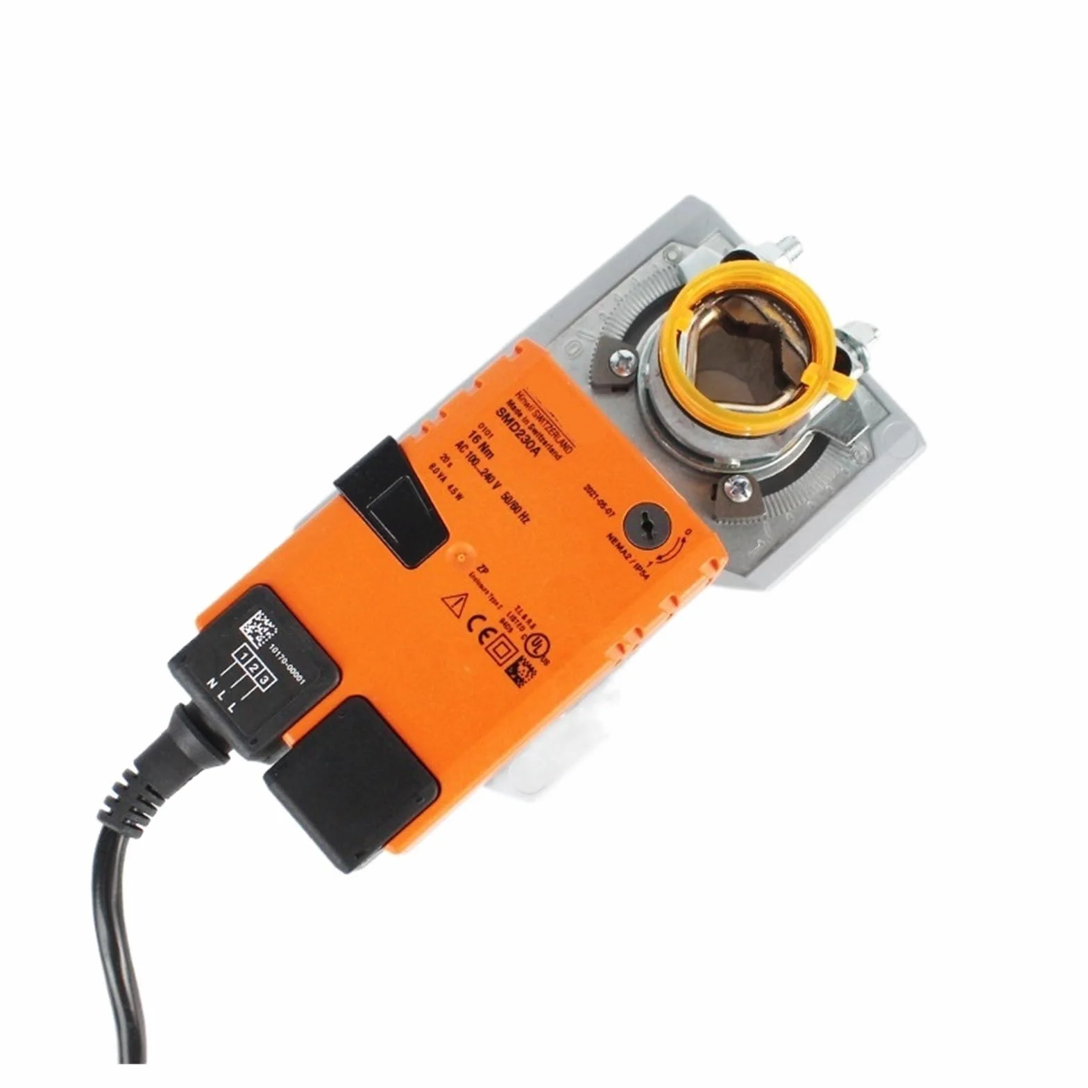 Actuador de Amortiguador de Apertura y Cierre rápido SMD230A 16NM AC230V for Ajustar amortiguadores en instalaciones técnicas de construcción
