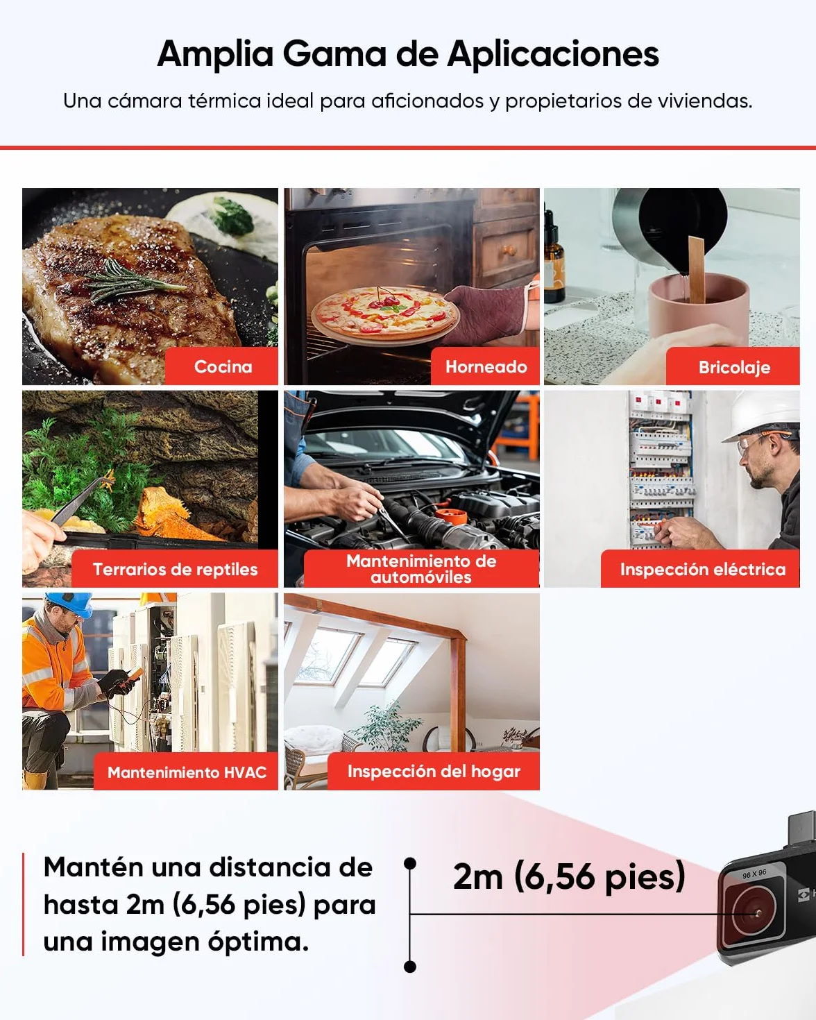 Cámara térmica HIKMICRO MiniE - iOS/Android, Mejora de imagen SuperIR, 25Hz, para móvil/tableta, USB-C/Lightning (compatible con iPhone 15/16)