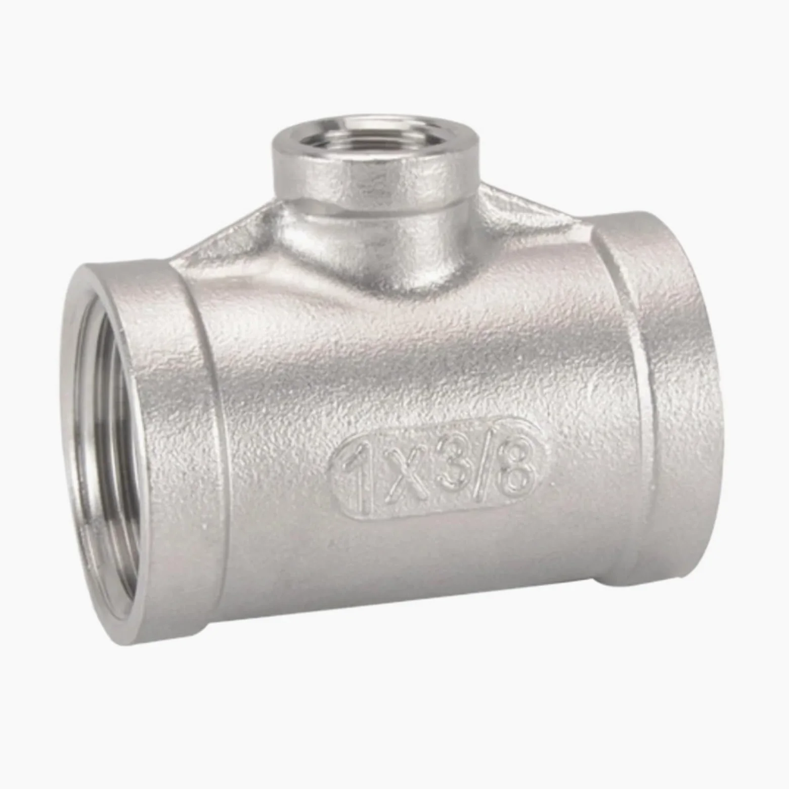 Unión en T para tuberías Conector Reductor de Tubo de Acero Inoxidable de 3 vías con te Reductora Hembra, Conector rápido de 3 vías(3 To 2 Inch)