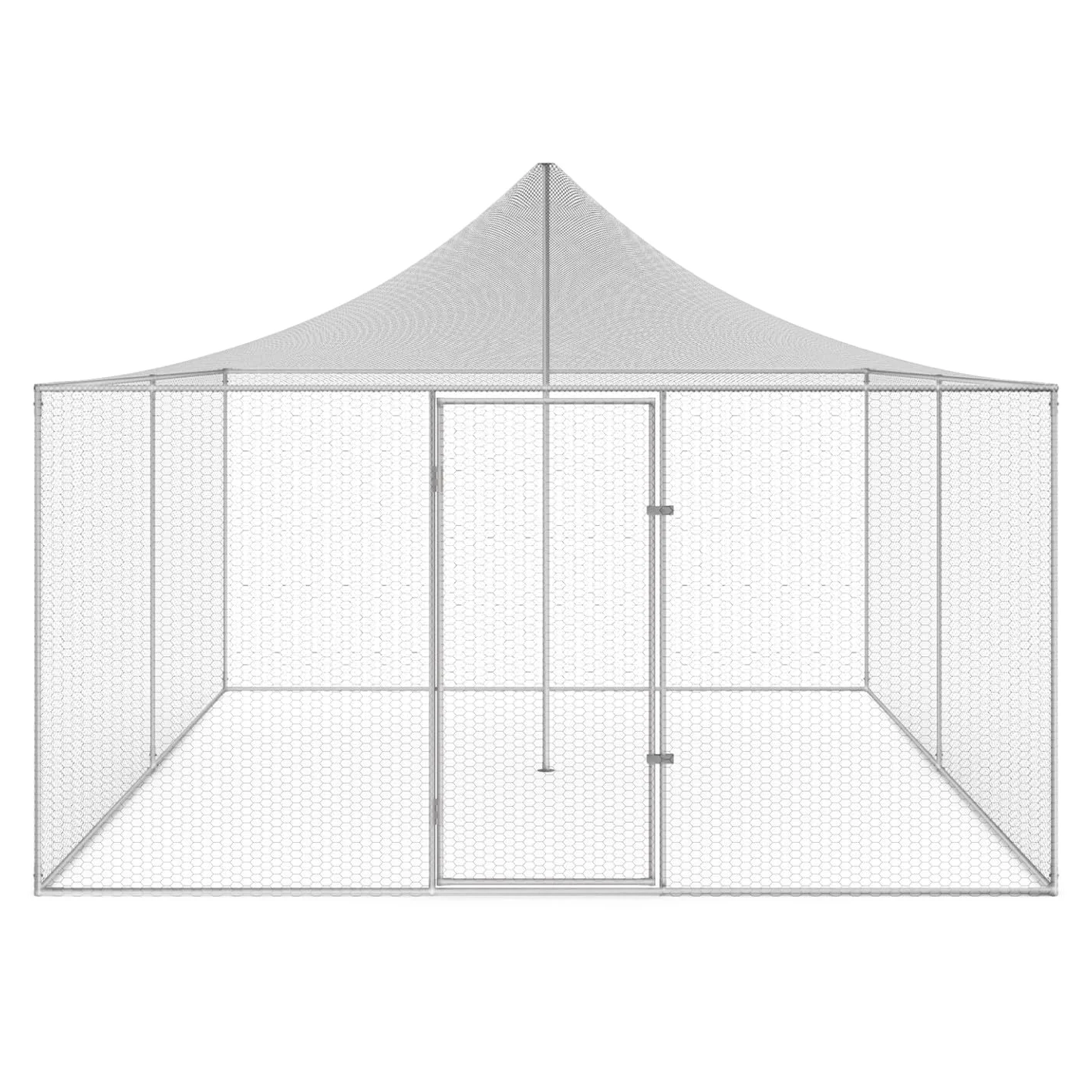 IDMarket - Voladera de 12m², jaula para aves 3x4M, parque con rejilla, techo con malla, acero galvanizado